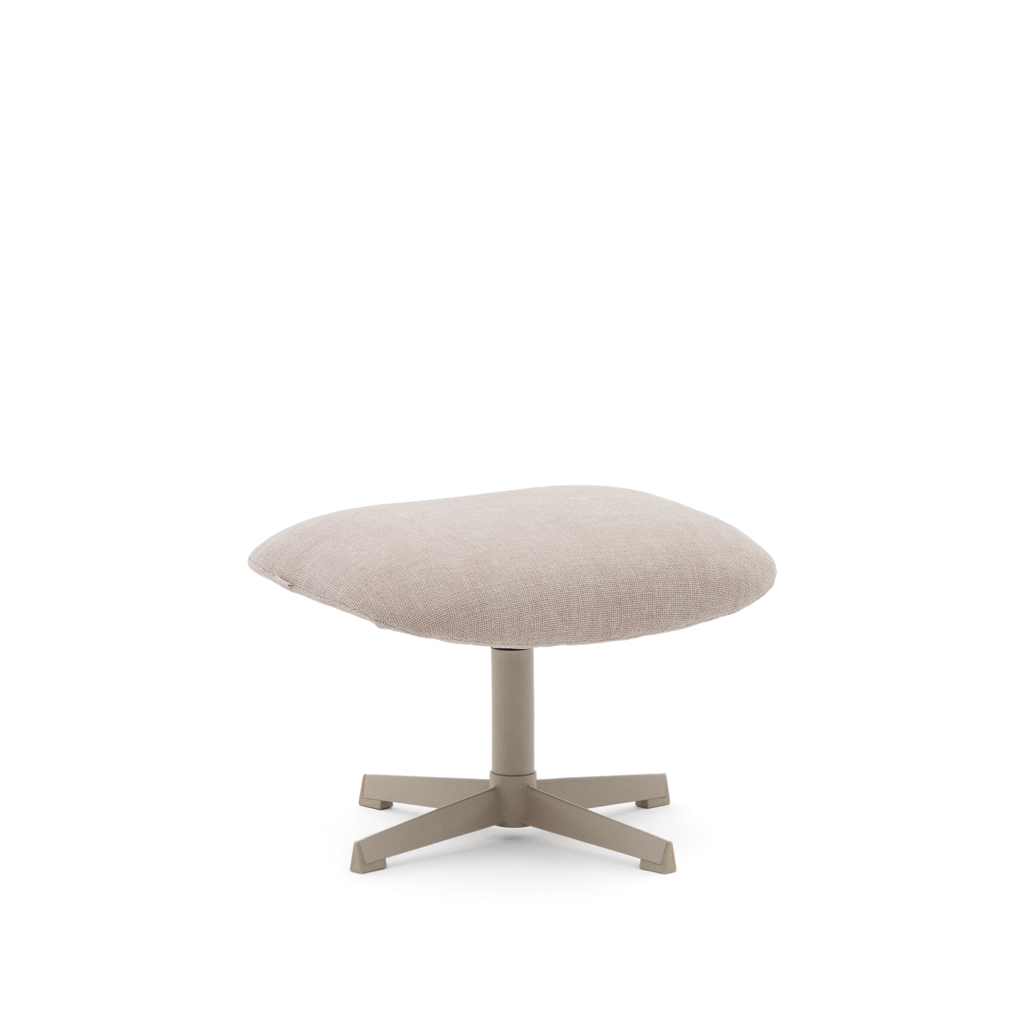 Jaspe beige footrest with grey-finished metal, FSC 100% - Product Image