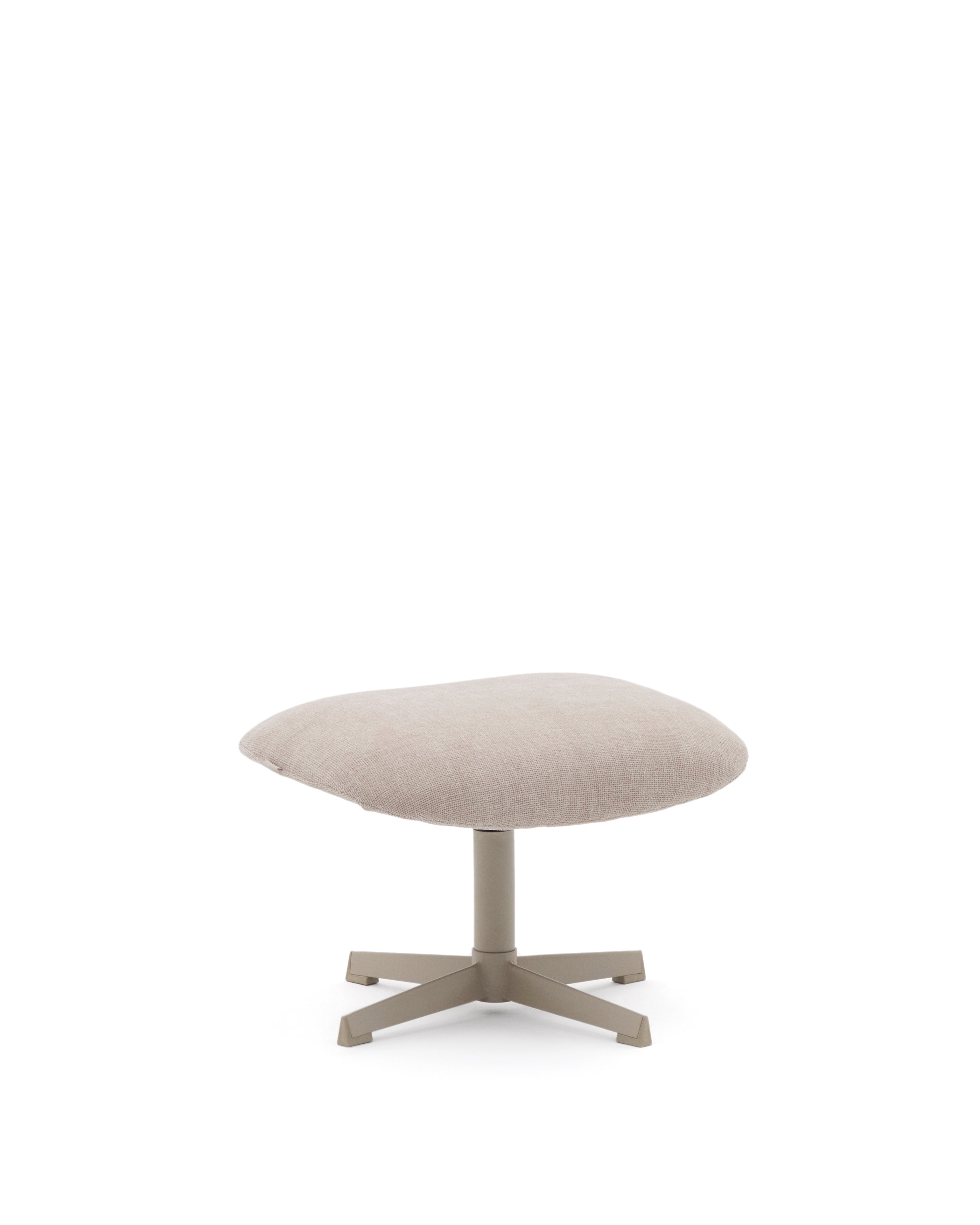 Jaspe beige footrest with grey-finished metal, FSC 100% - Product Image