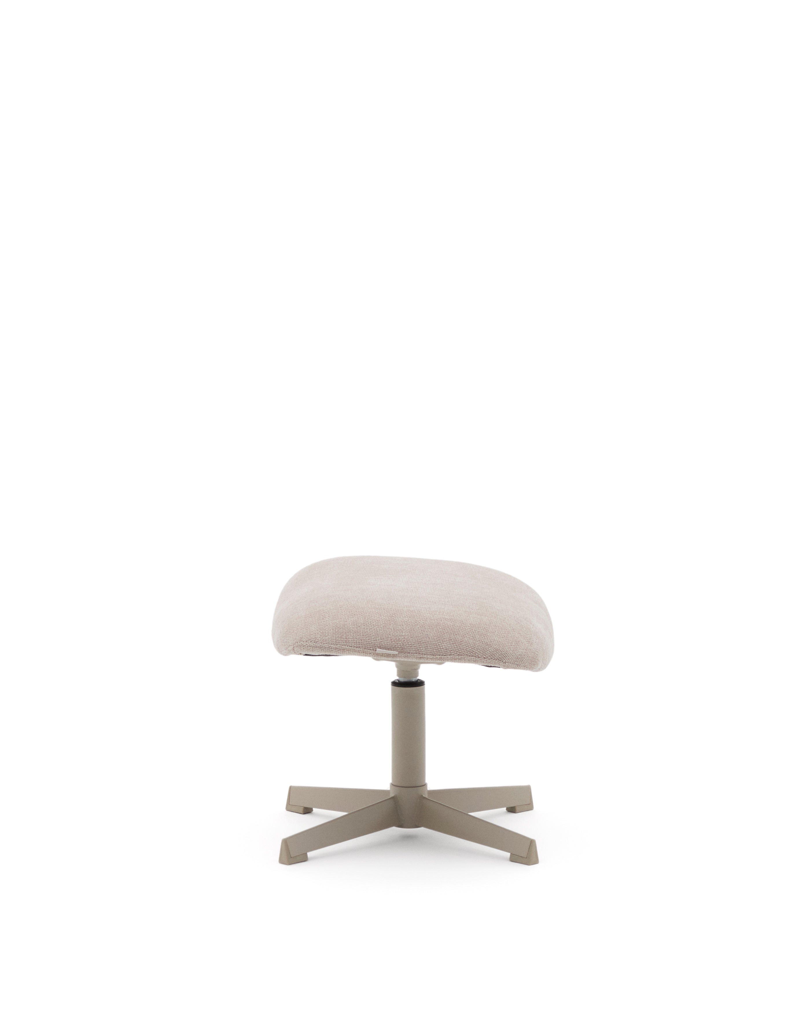 Jaspe beige footrest with grey-finished metal, FSC 100% - Product Image