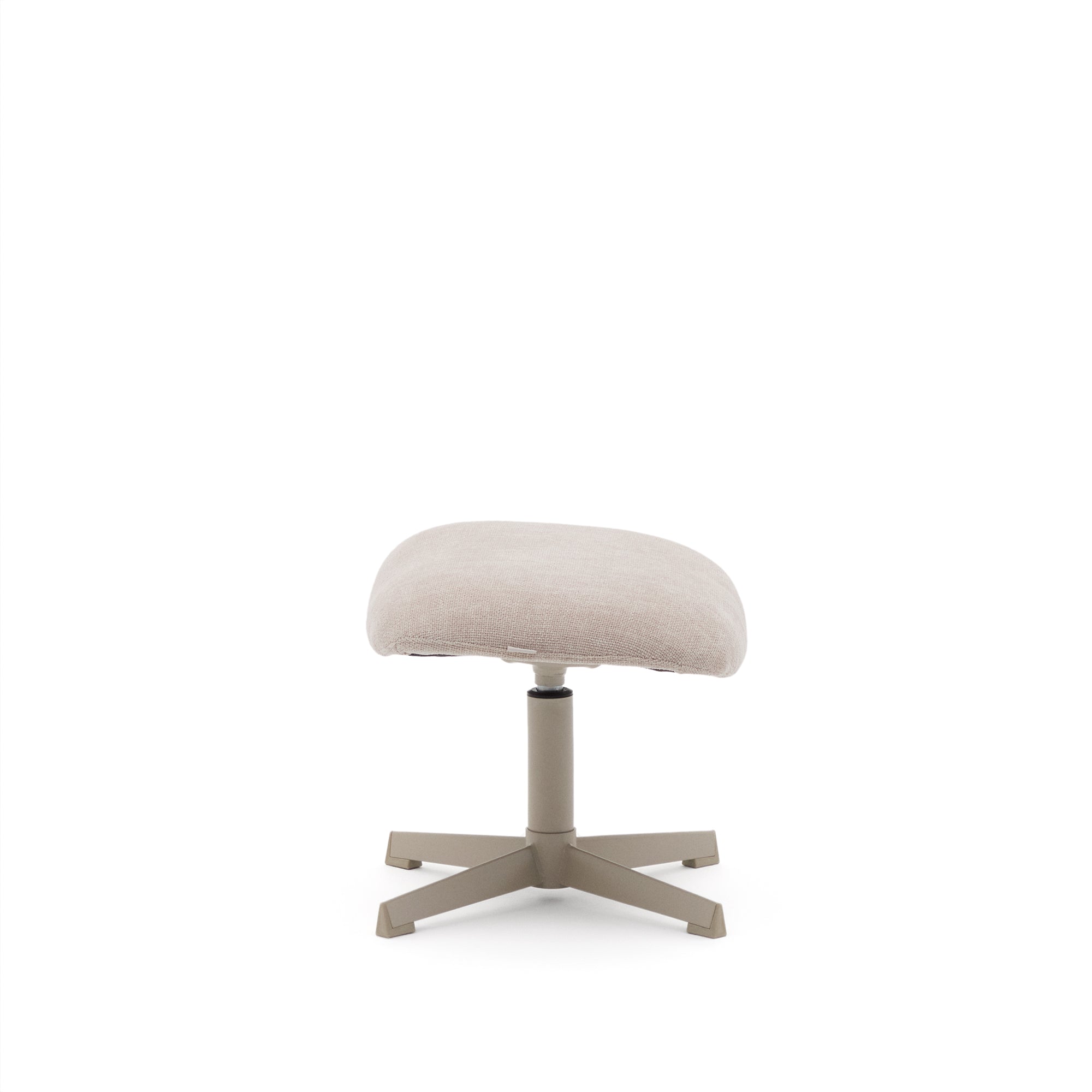Jaspe beige footrest with grey-finished metal, FSC 100% - Product Image
