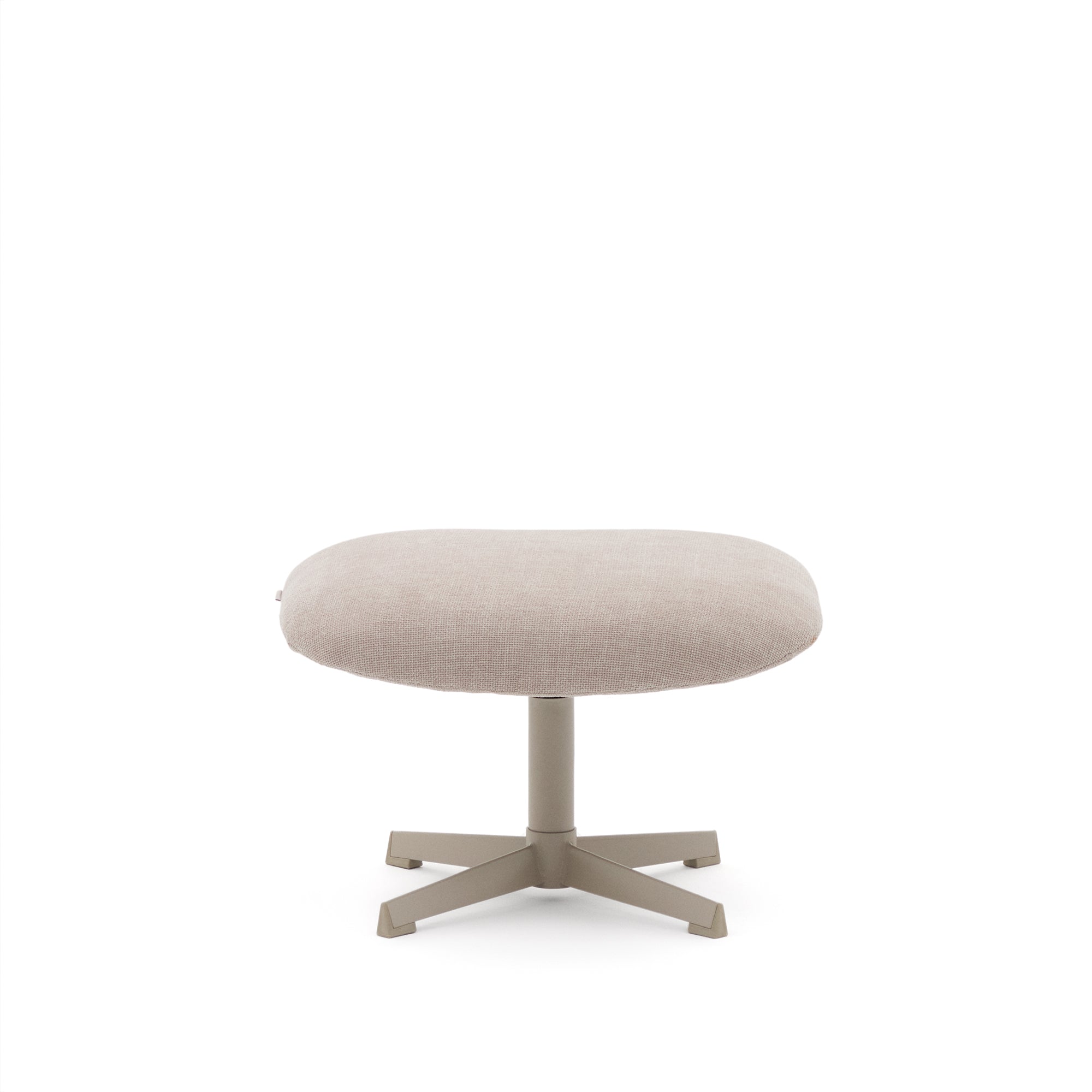 Jaspe beige footrest with grey-finished metal, FSC 100% - Product Image
