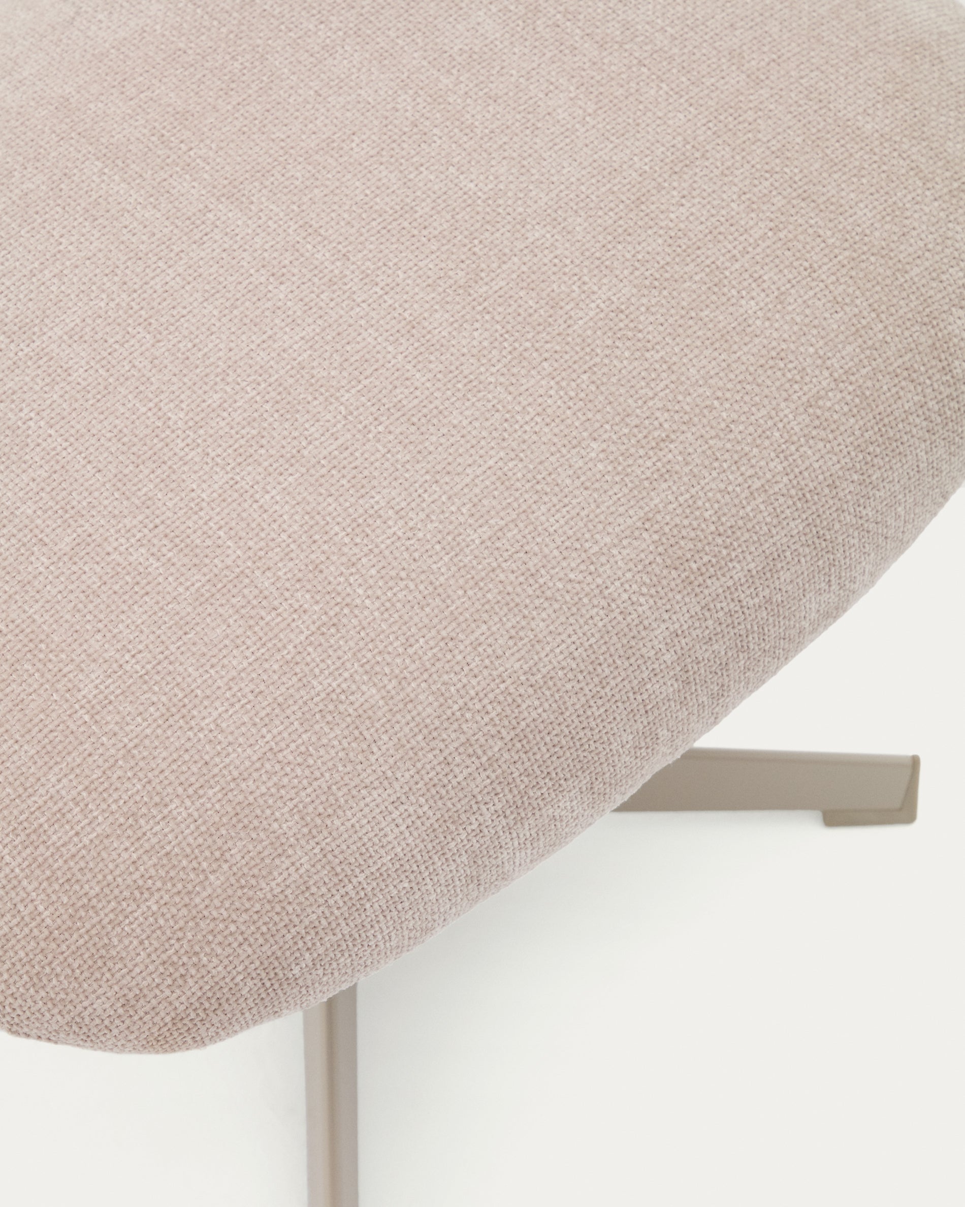 Jaspe beige footrest with grey-finished metal, FSC 100% - Detail