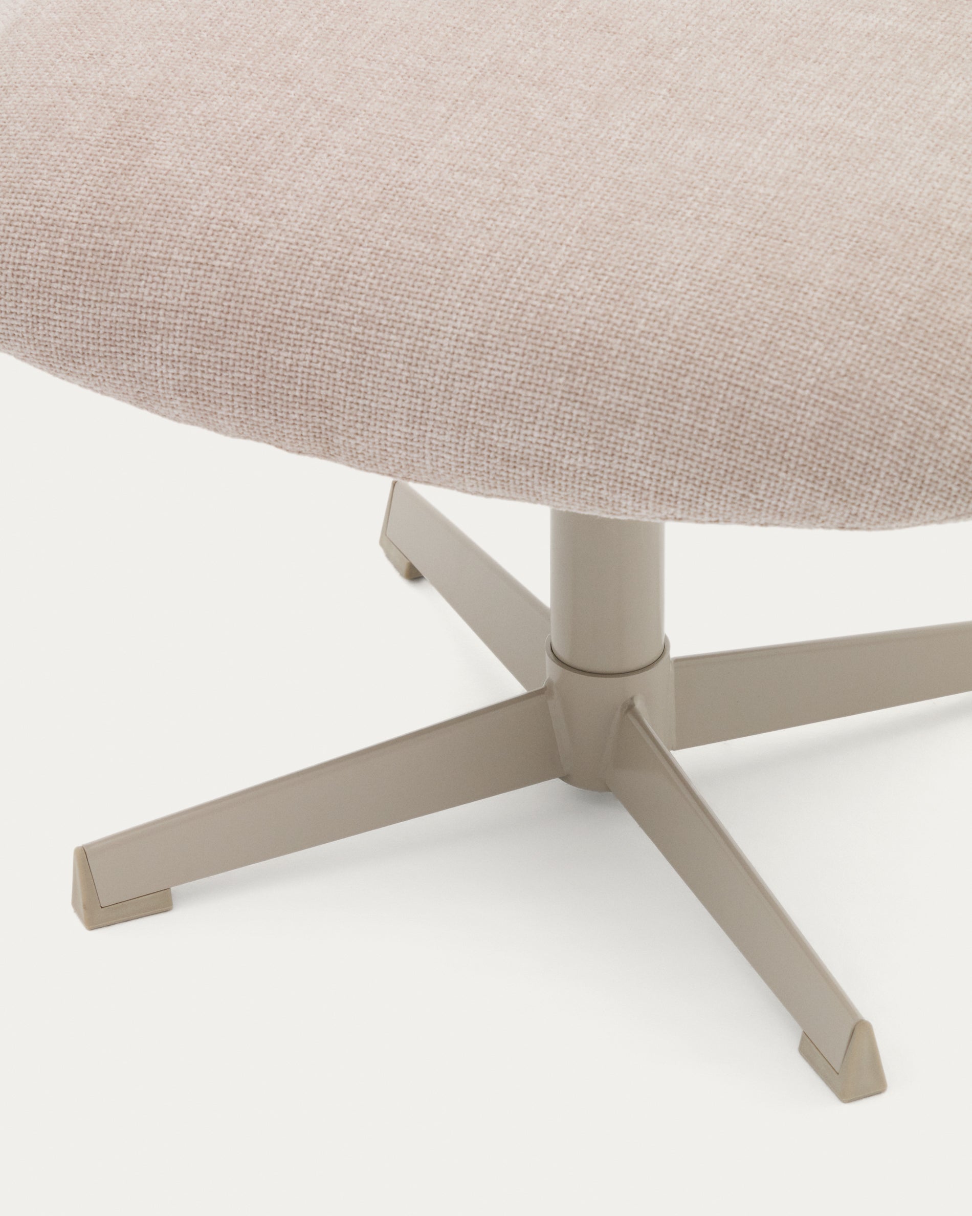 Jaspe beige footrest with grey-finished metal, FSC 100% - Detail