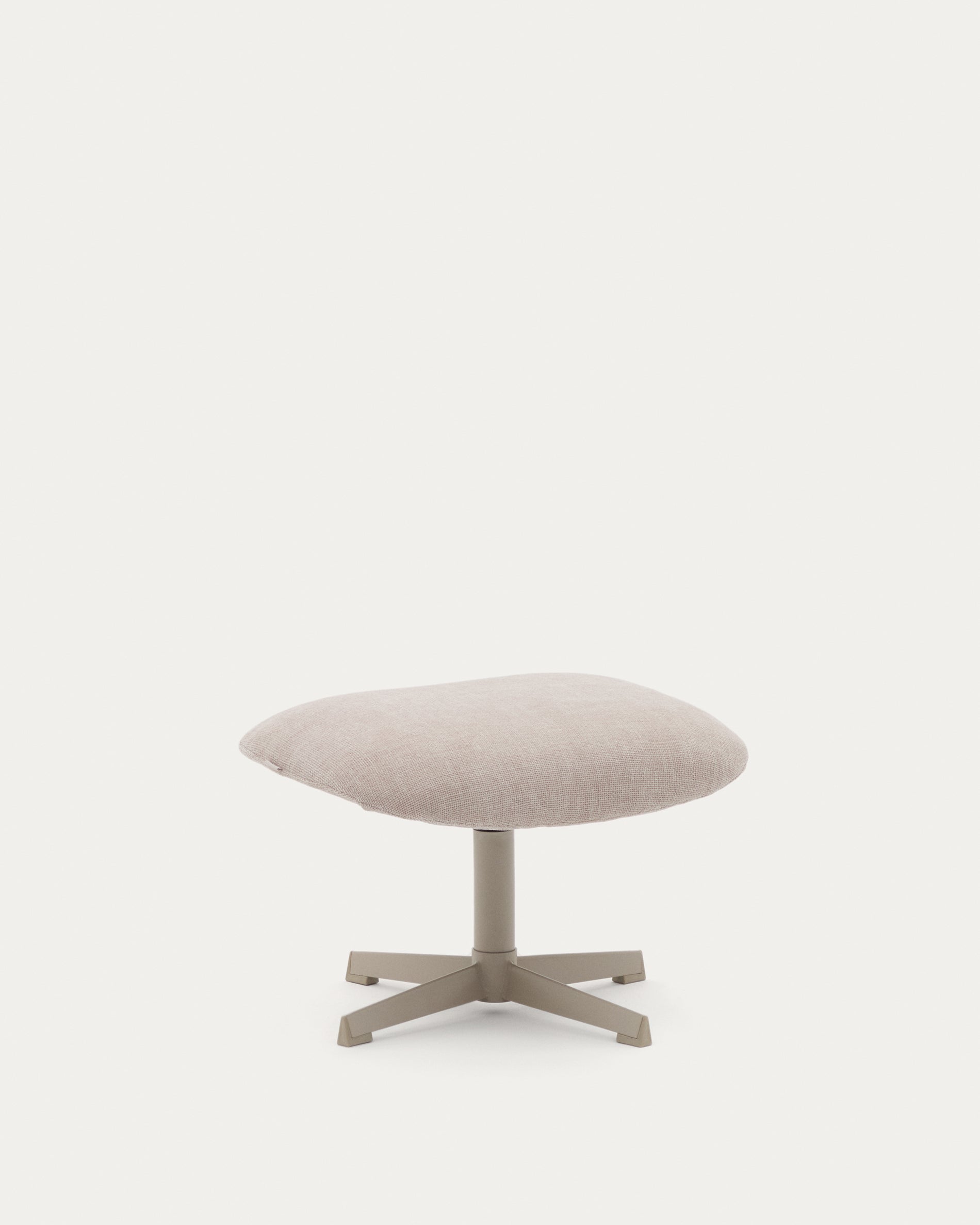 Jaspe beige footrest with grey-finished metal, FSC 100% - Product View