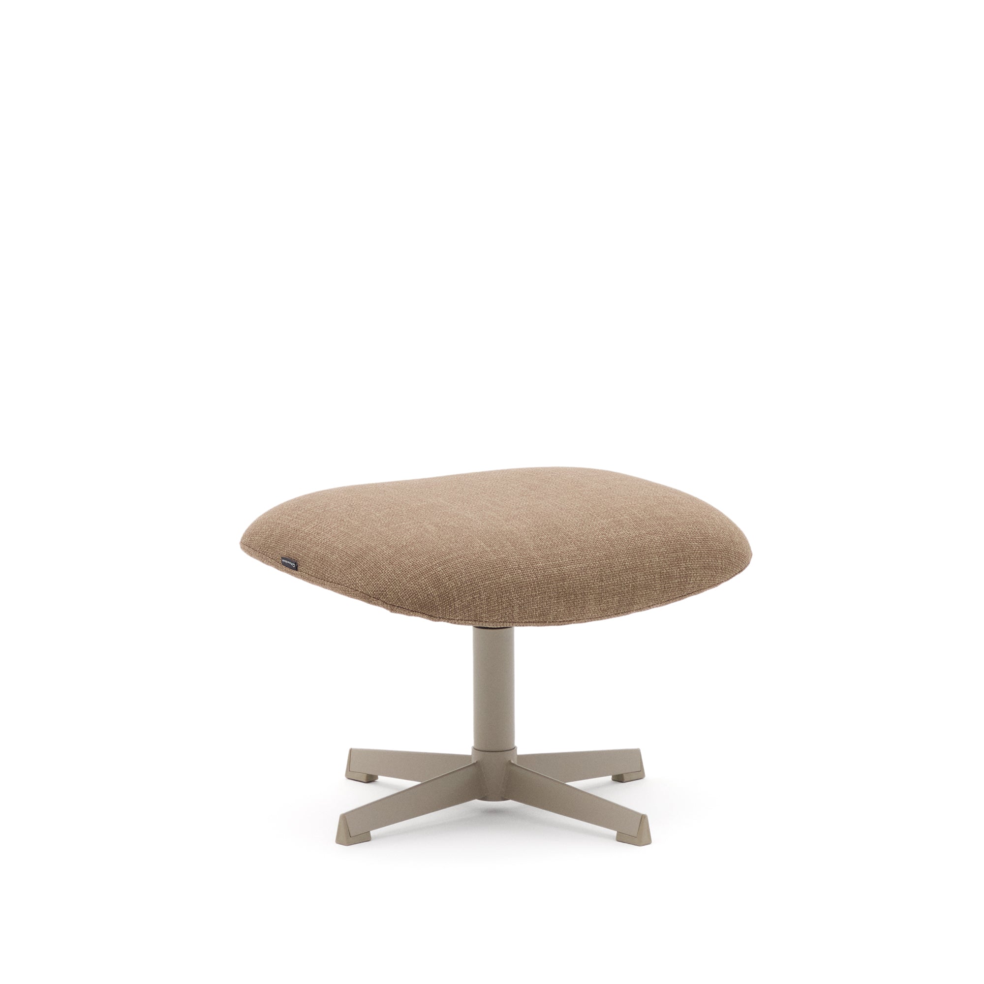 Jaspe light brown footrest with grey-finished metal, FSC 100% - Product Image