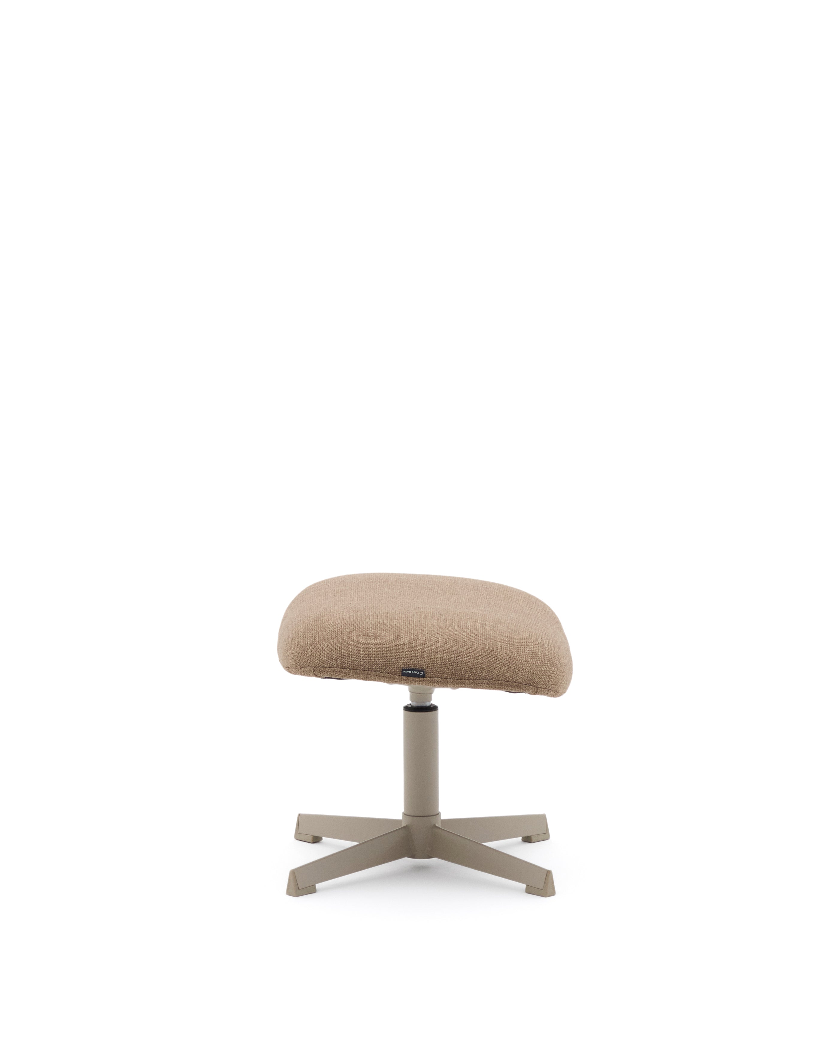 Jaspe light brown footrest with grey-finished metal, FSC 100% - Product Image