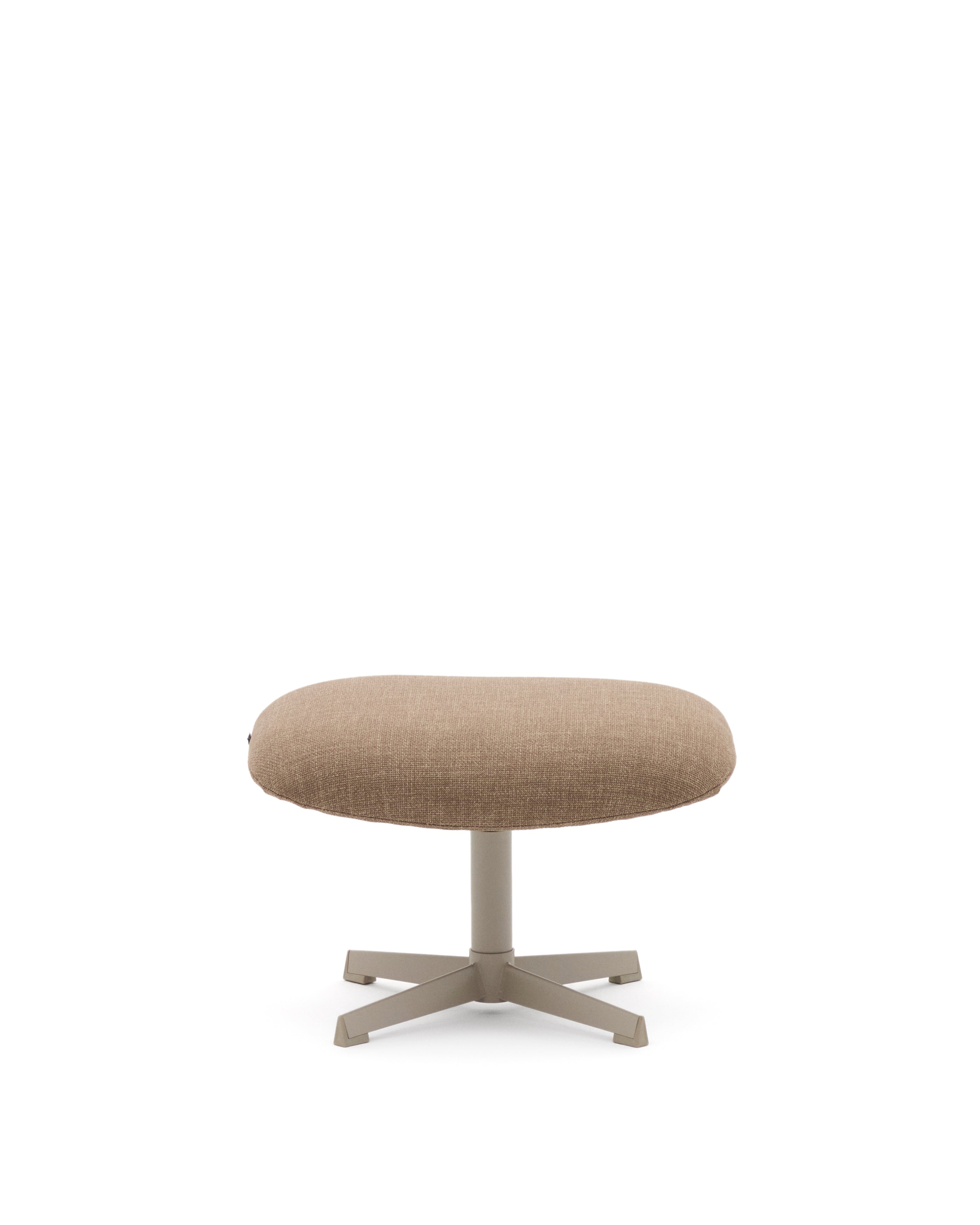 Jaspe light brown footrest with grey-finished metal, FSC 100% - Product Image