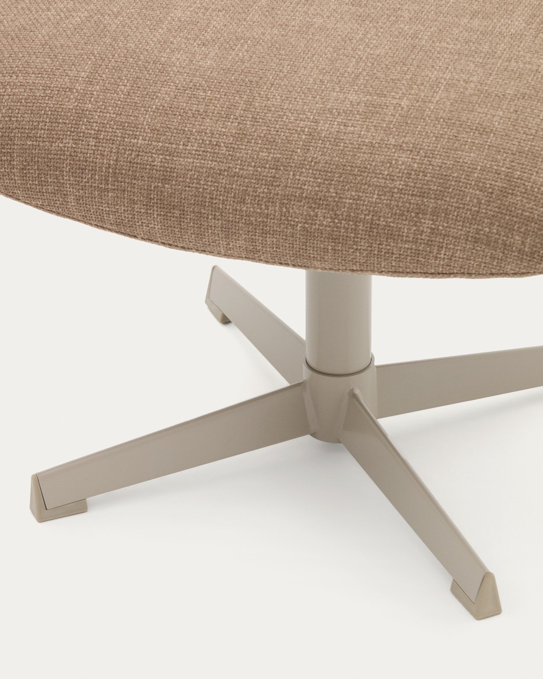 Jaspe light brown footrest with grey-finished metal, FSC 100% - Detail