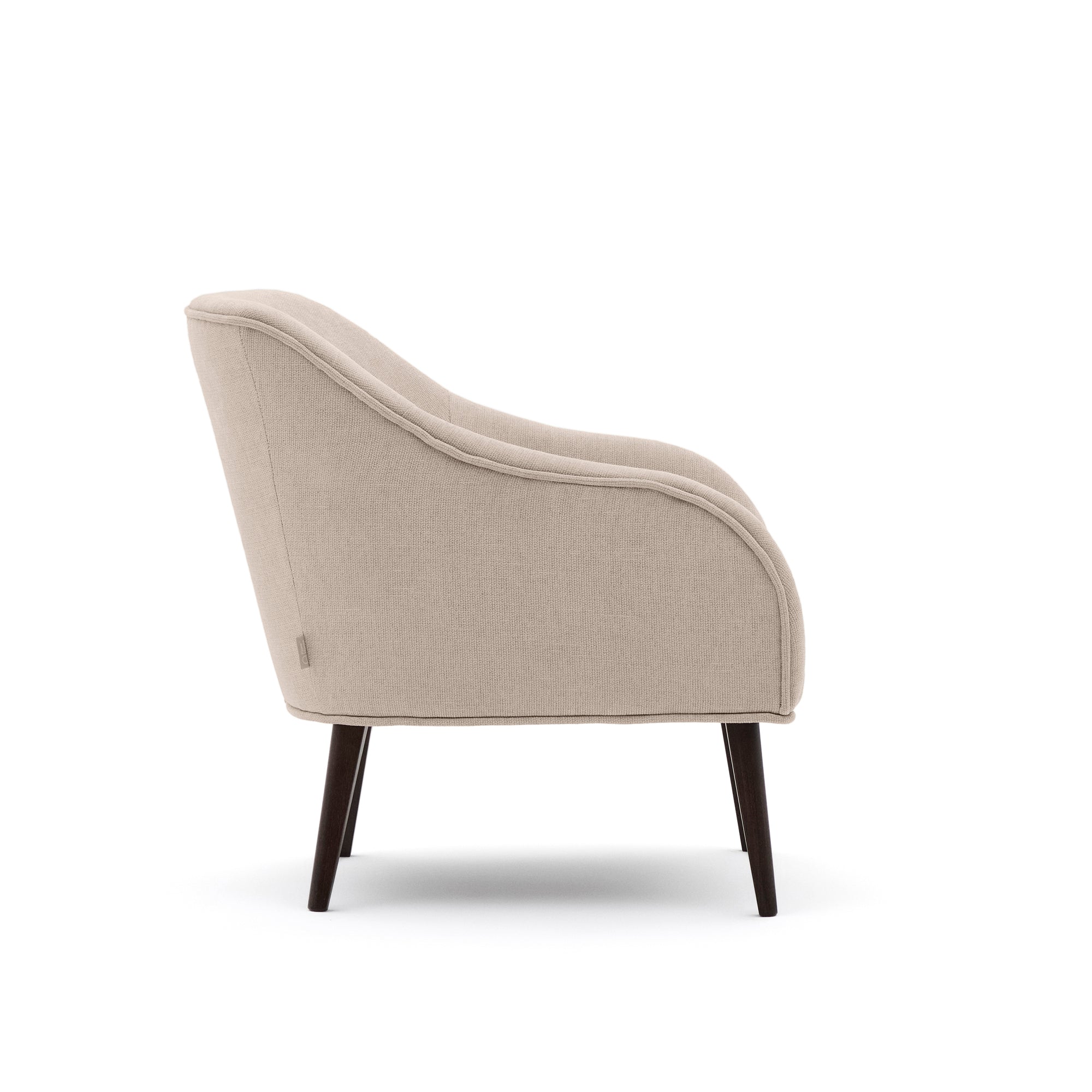 Bobly armchair in beige and with solid beech wood in a wenge finish FSC Mix Credit - Product Image