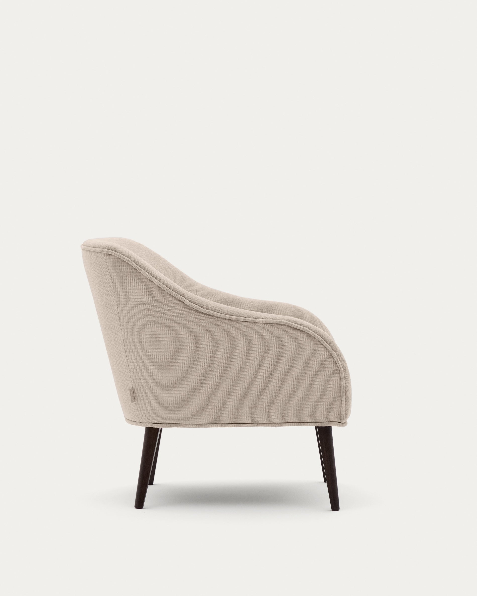 Bobly armchair in beige and with solid beech wood in a wenge finish FSC Mix Credit - Product View