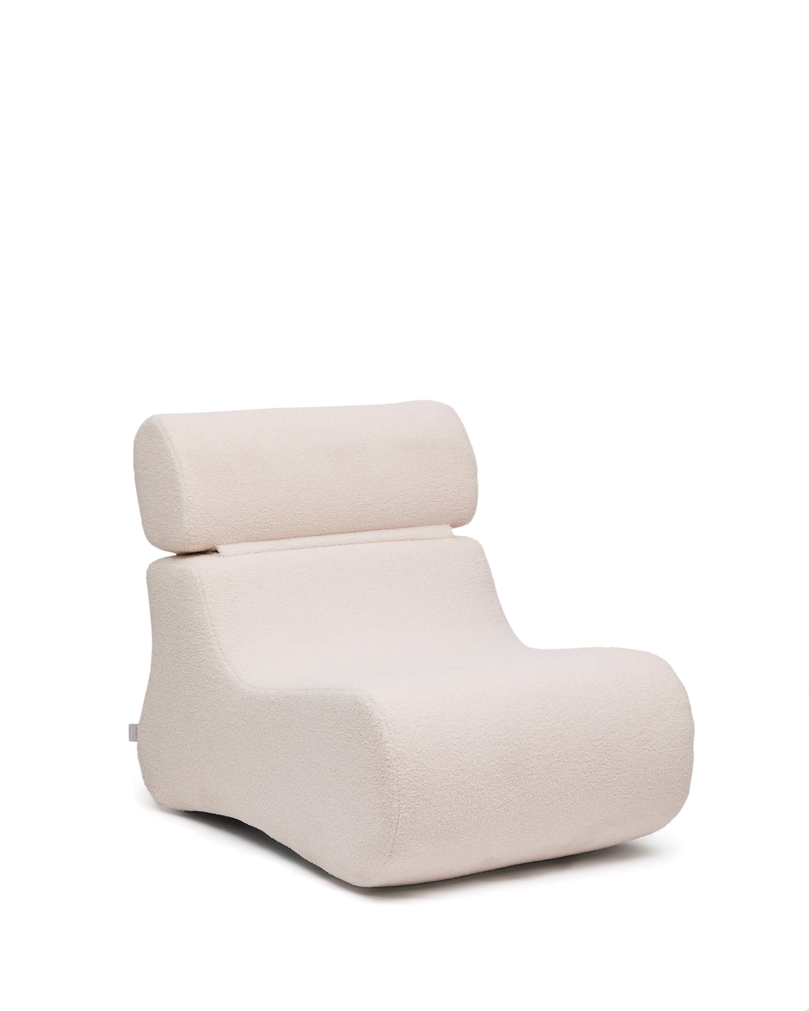 Club ecru-coloured, bouclé armchair - Product Image