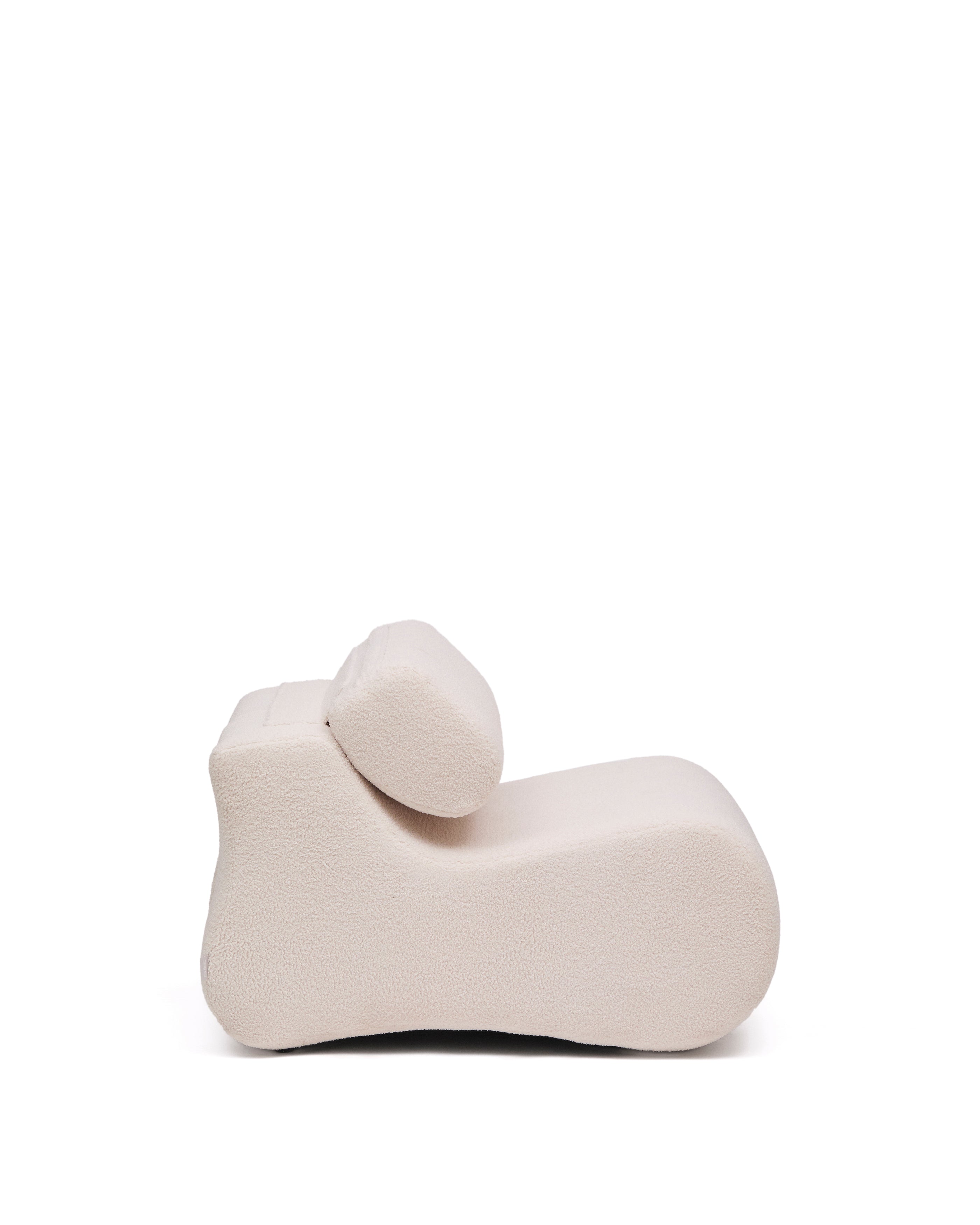 Club ecru-coloured, bouclé armchair - Product Image