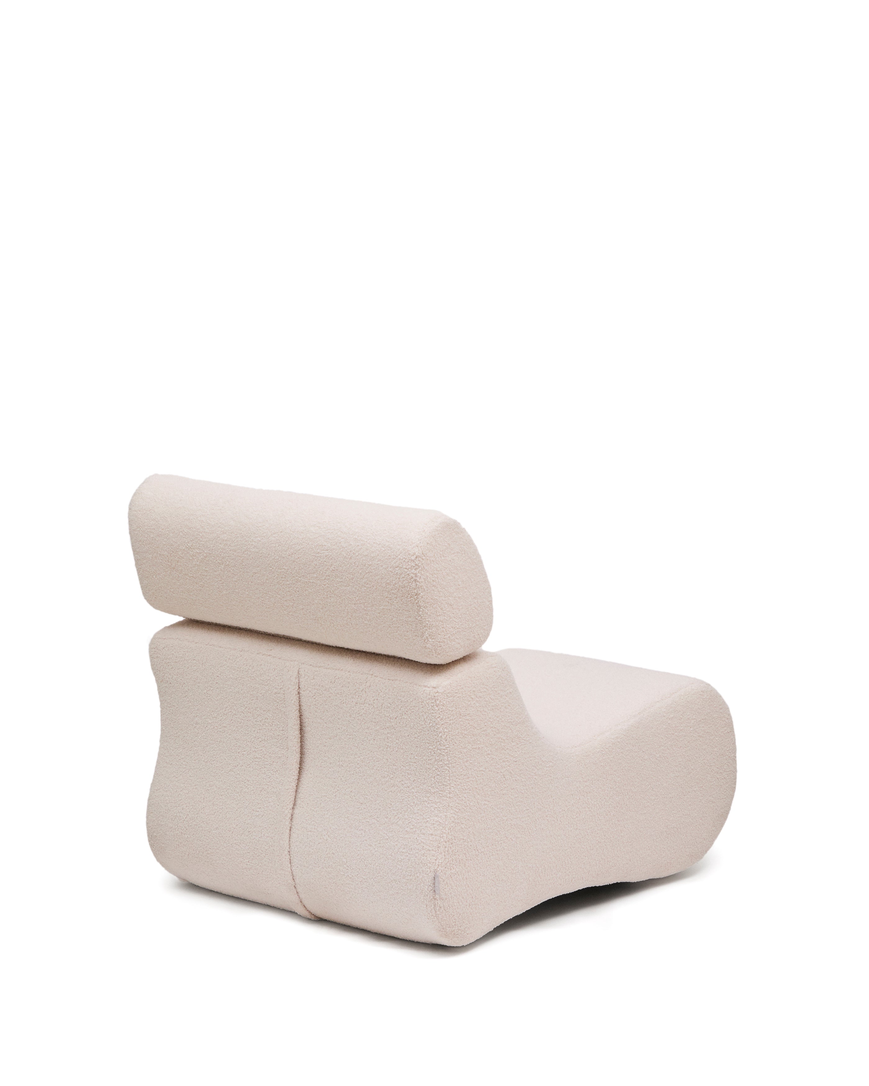Club ecru-coloured, bouclé armchair - Product Image