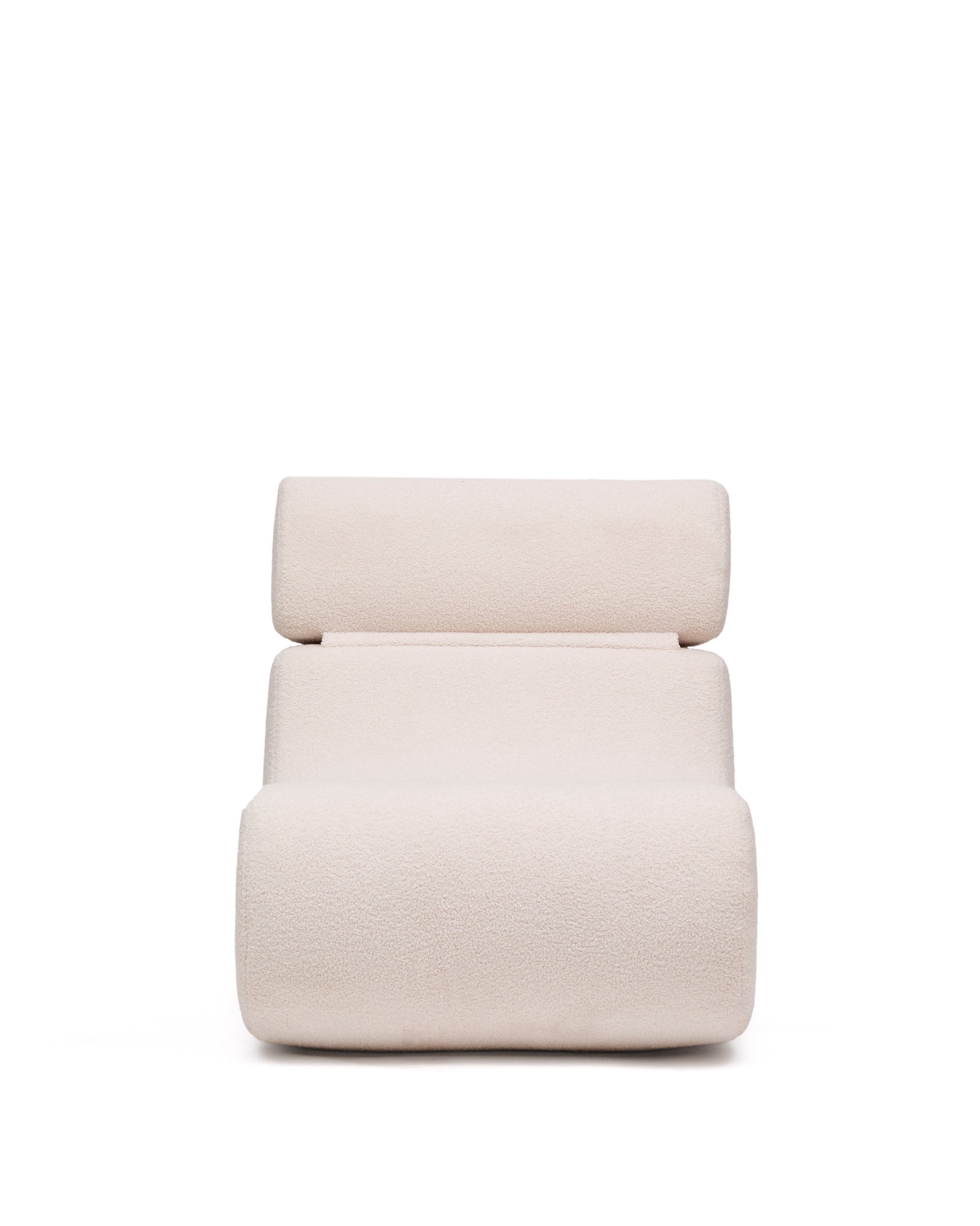 Club ecru-coloured, bouclé armchair - Product Image