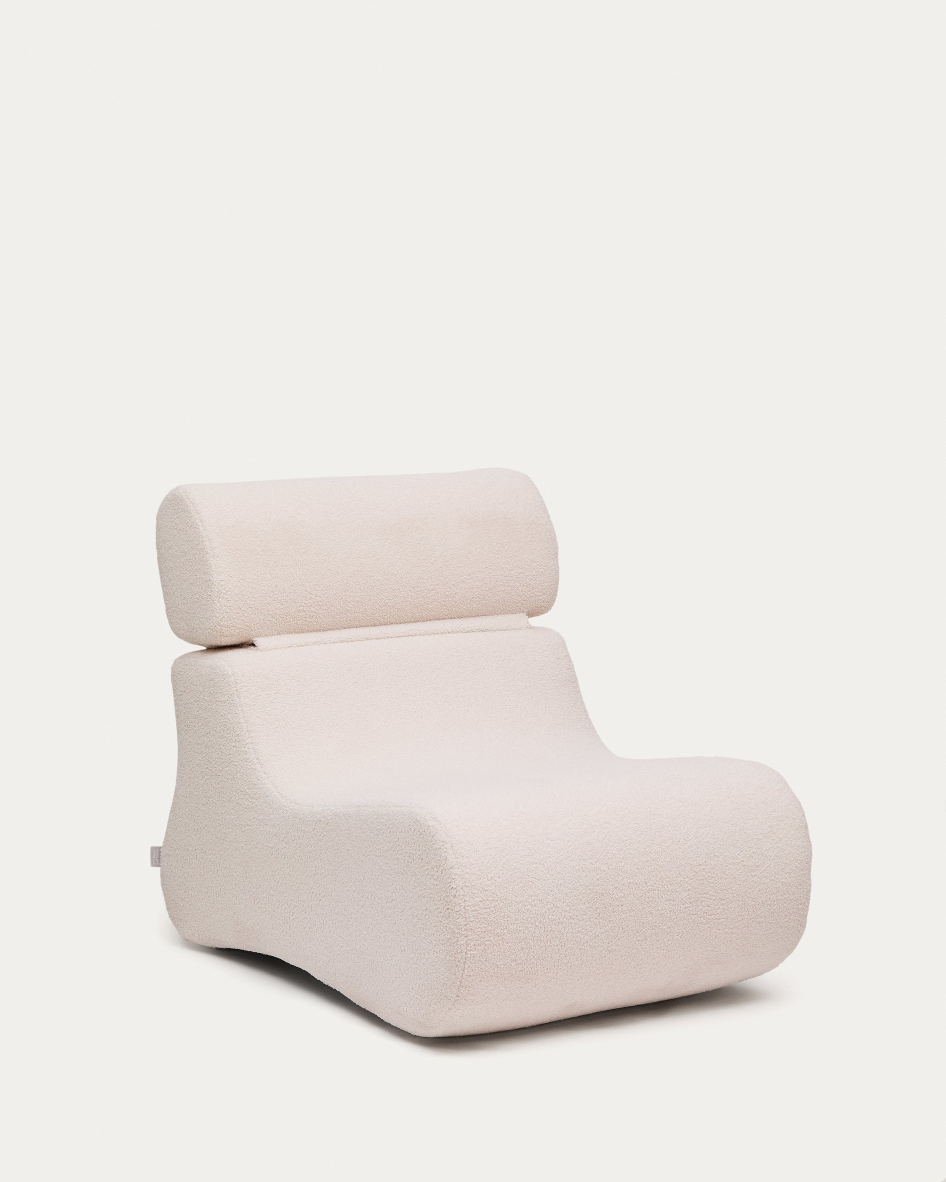 Club ecru-coloured, bouclé armchair - Product View