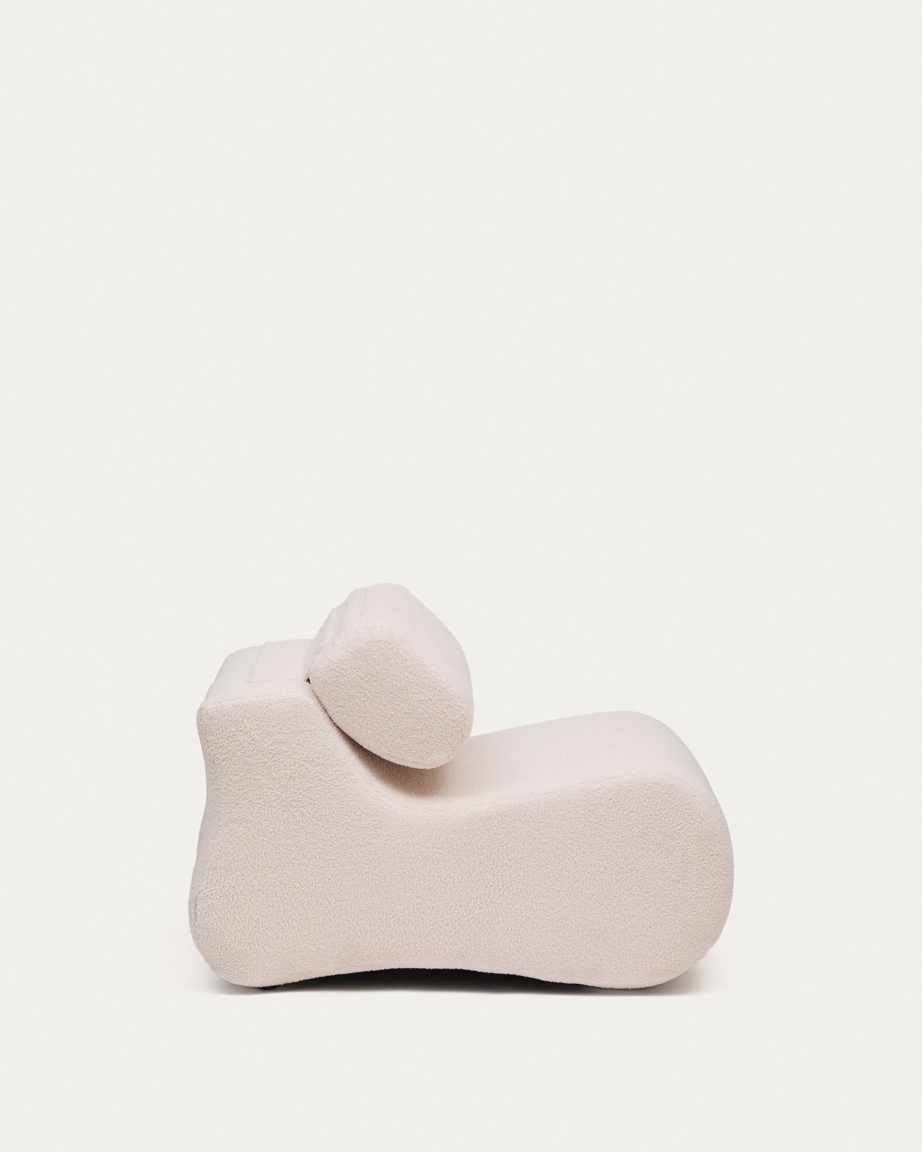 Club ecru-coloured, bouclé armchair - Product View