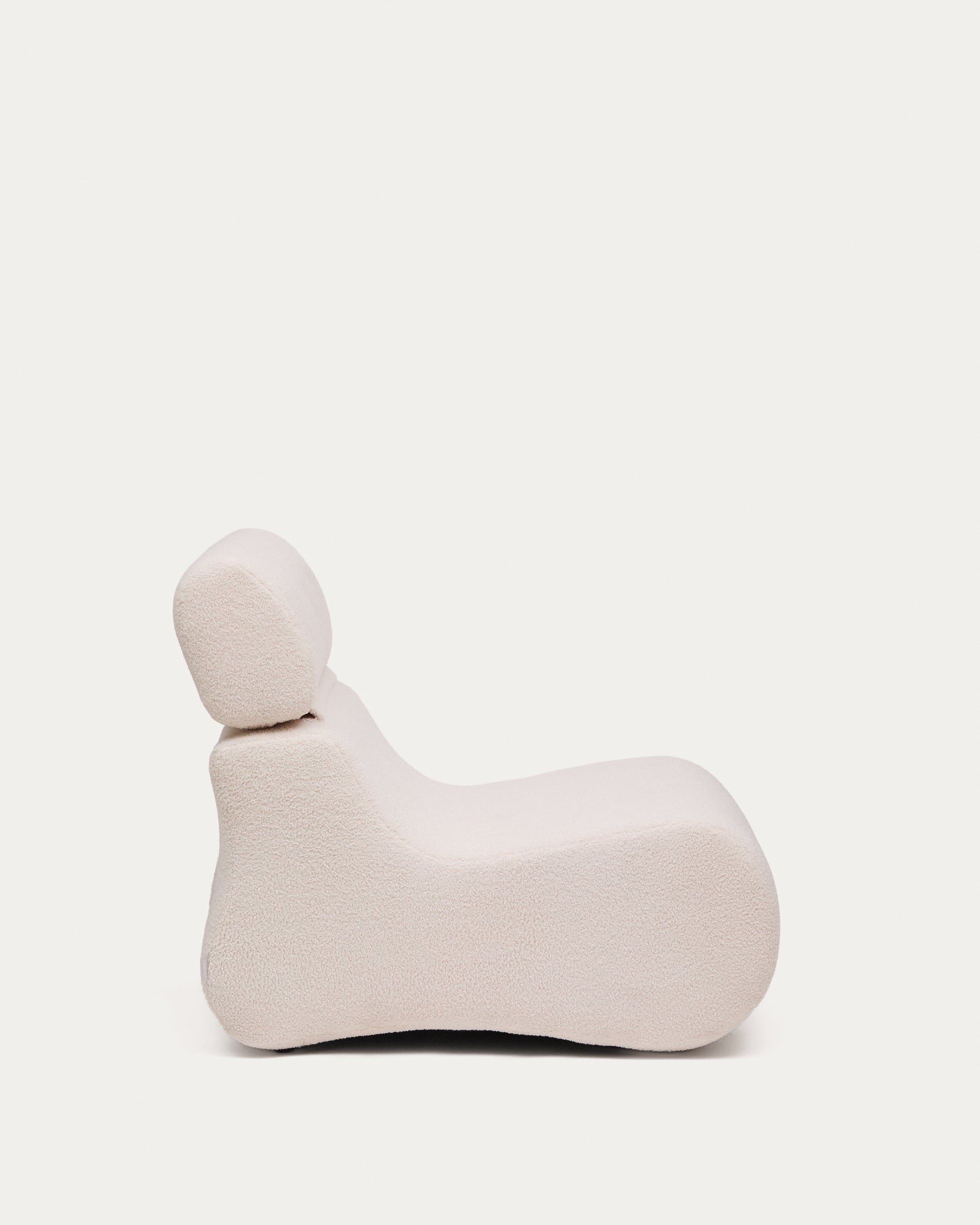 Club ecru-coloured, bouclé armchair - Product View