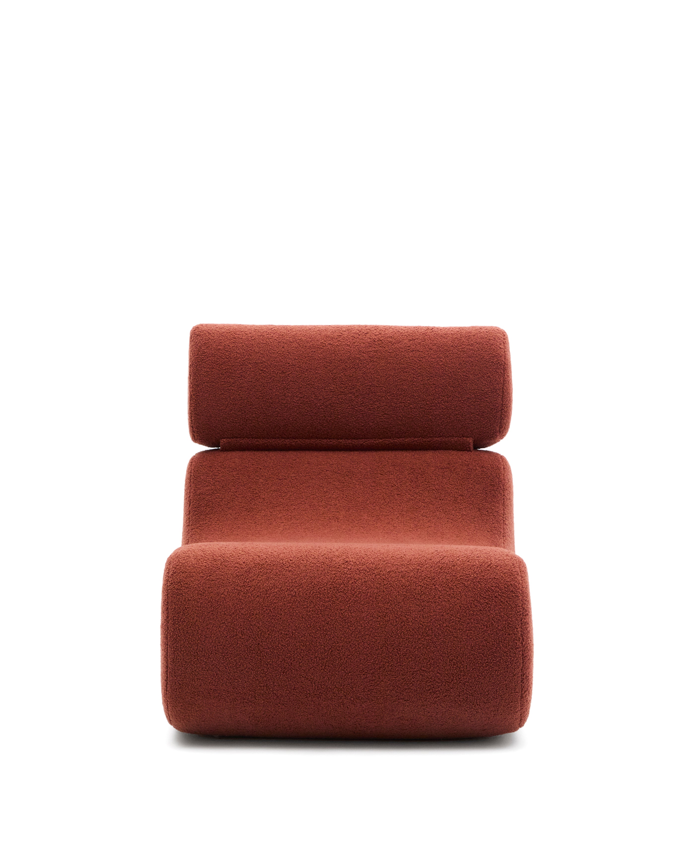 Club terracotta bouclé armchair - Product Image