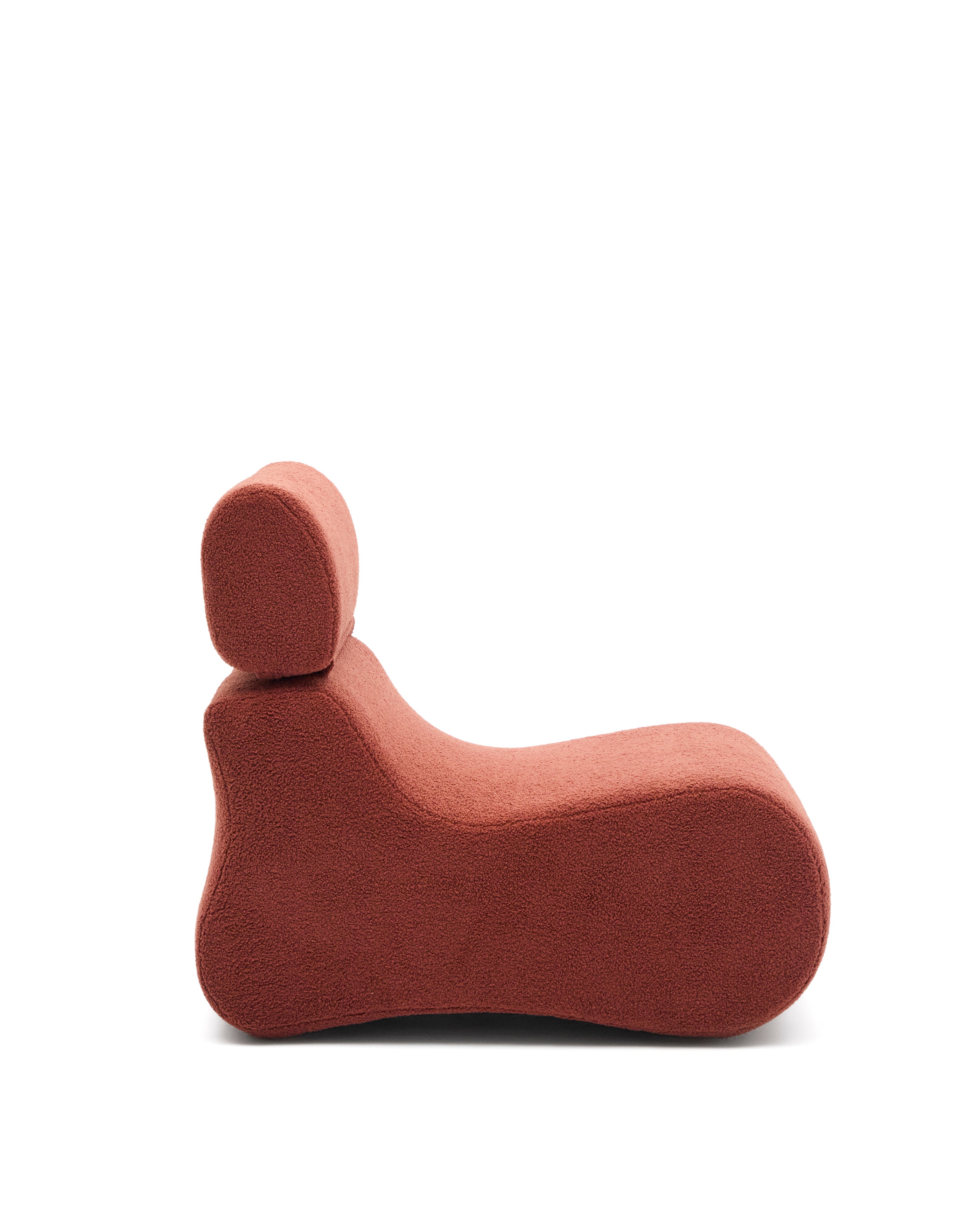 Club terracotta bouclé armchair - Product Image