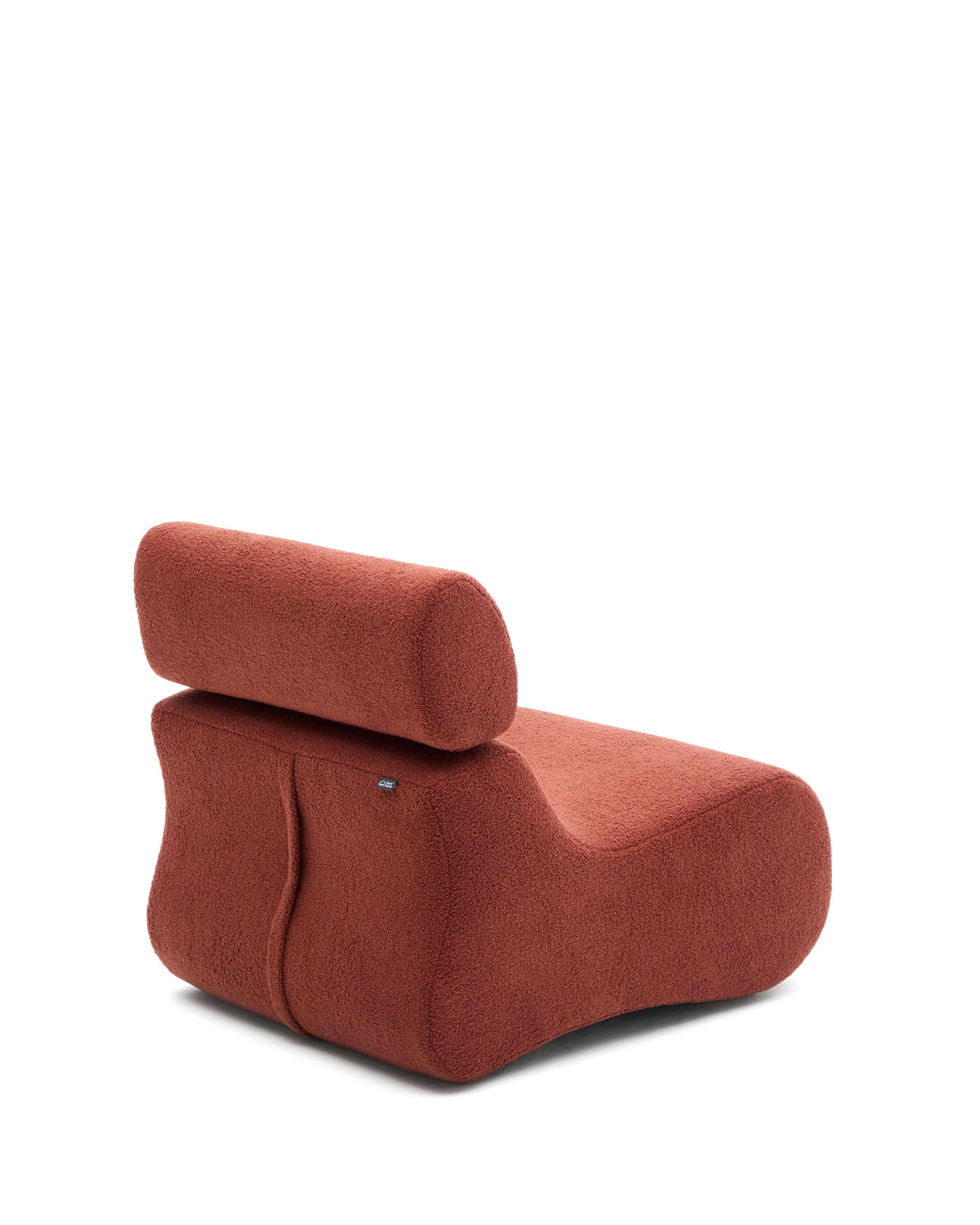 Club terracotta bouclé armchair - Product Image