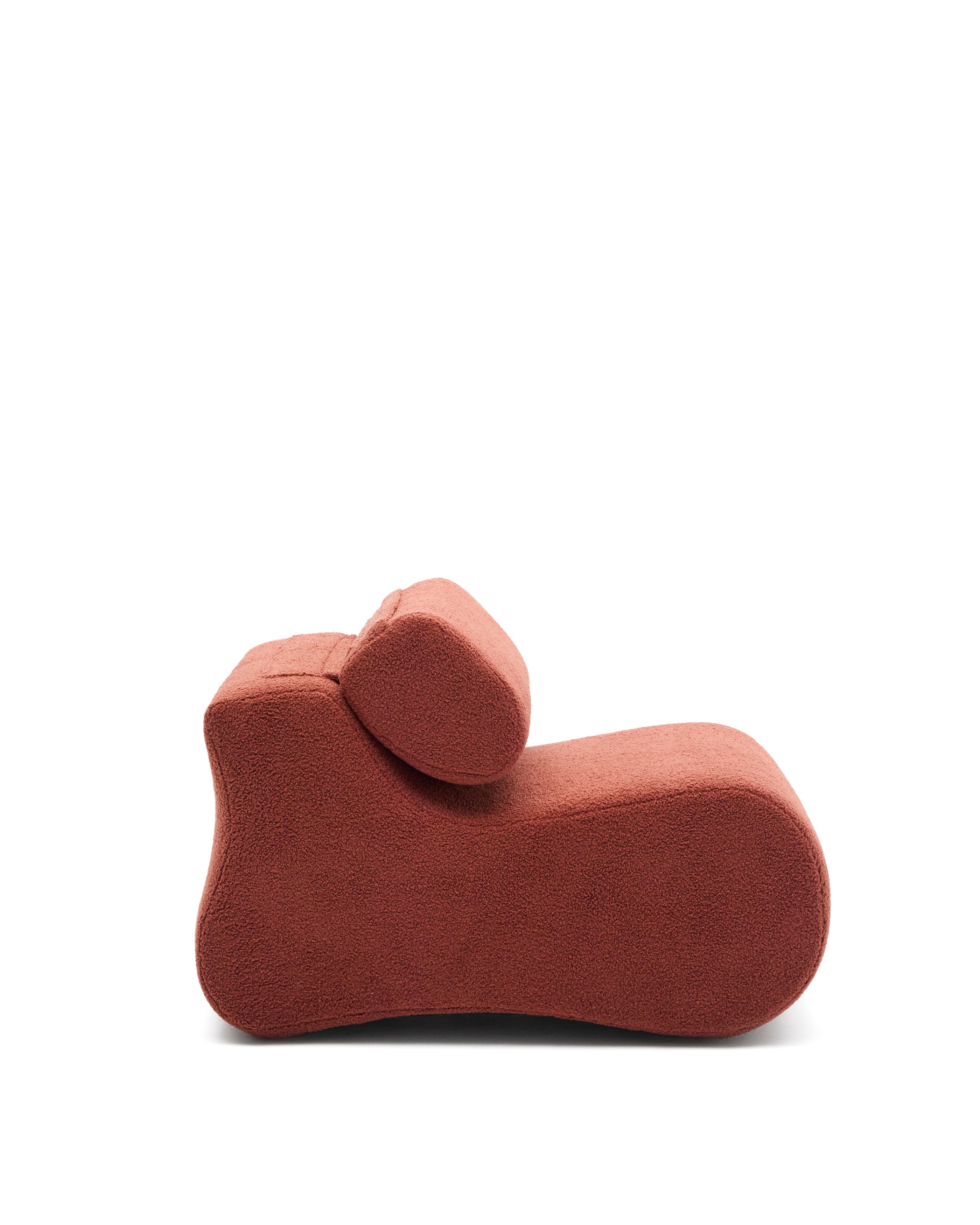 Club terracotta bouclé armchair - Product Image