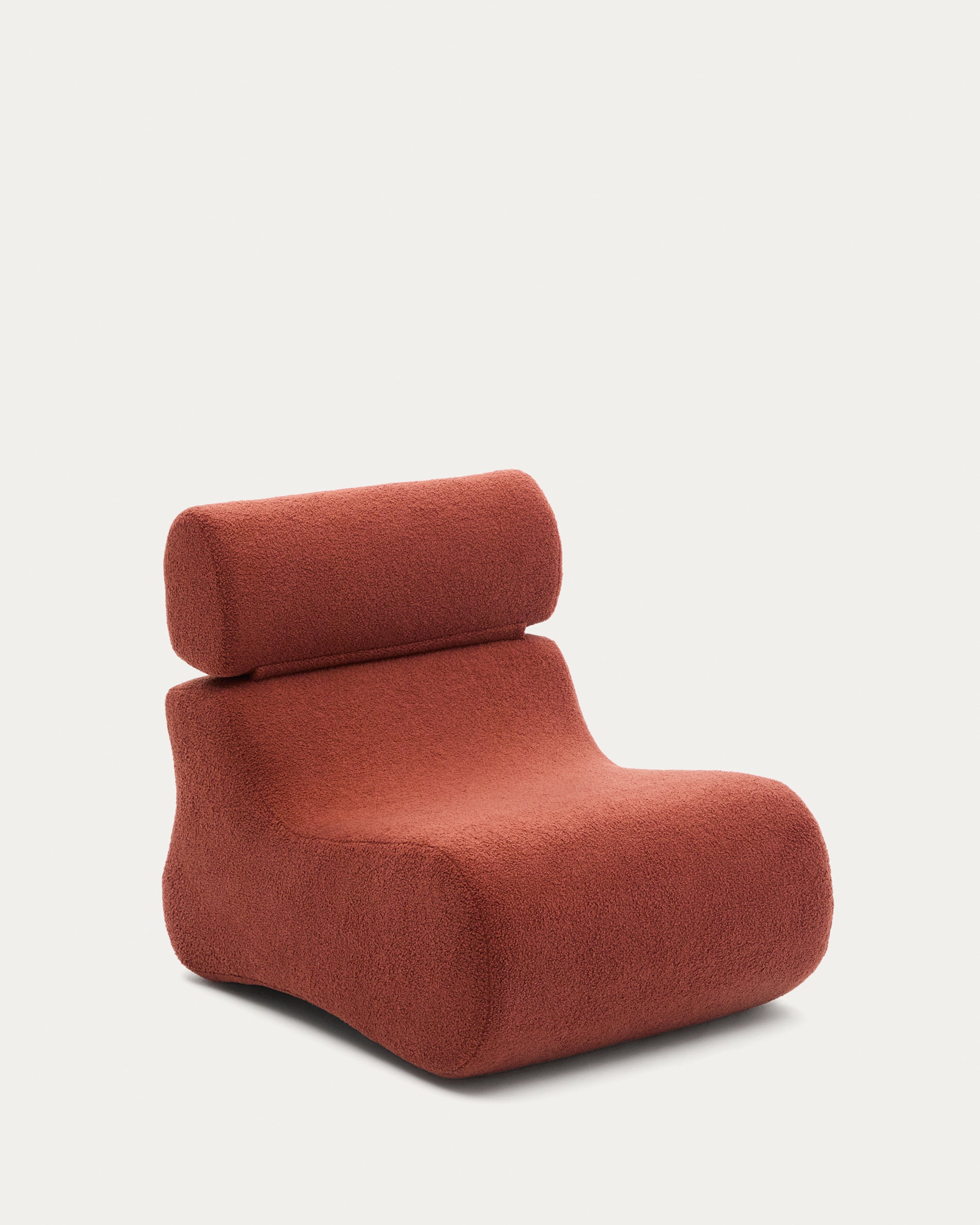 Club terracotta bouclé armchair - Product View