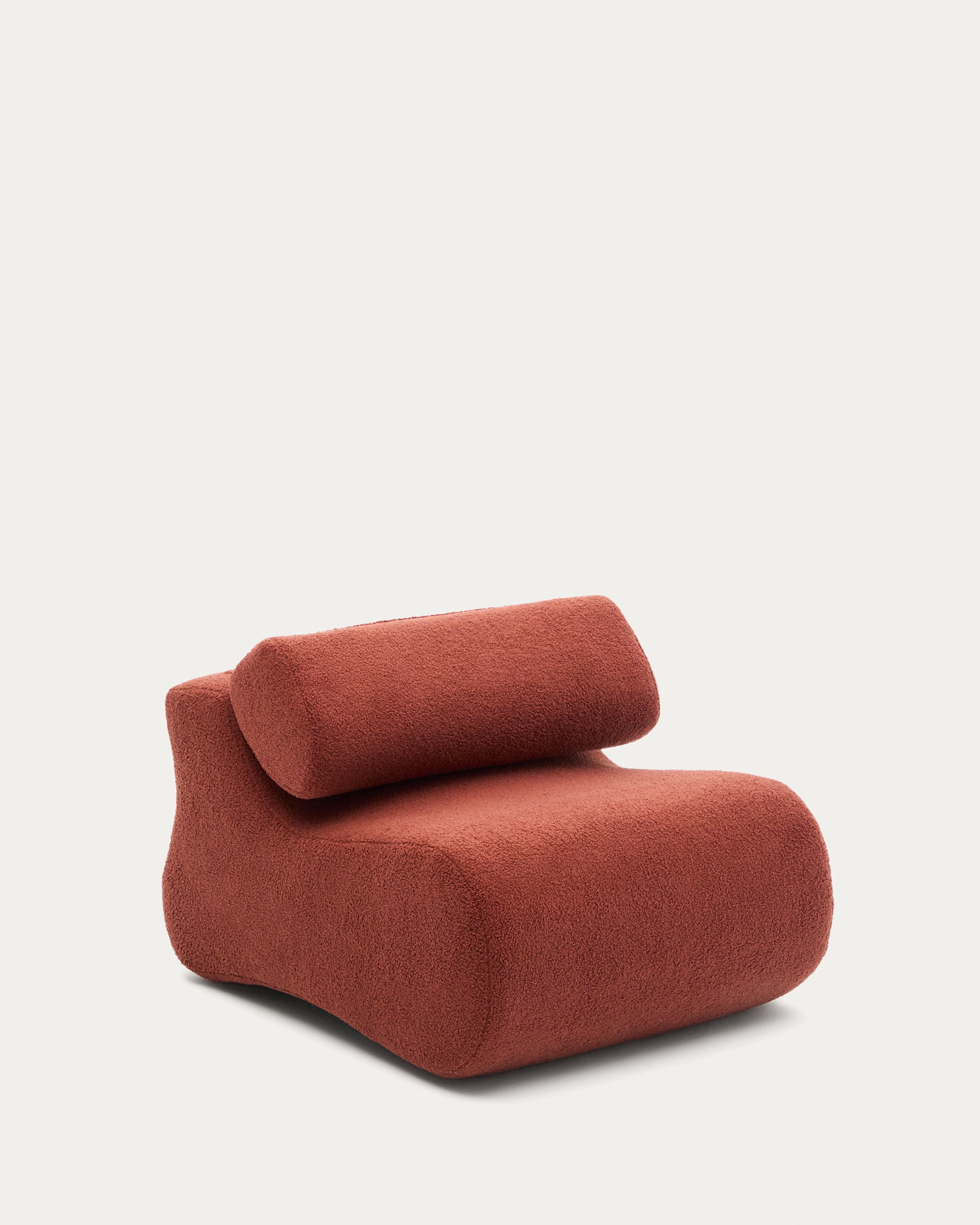 Club terracotta bouclé armchair - Product View