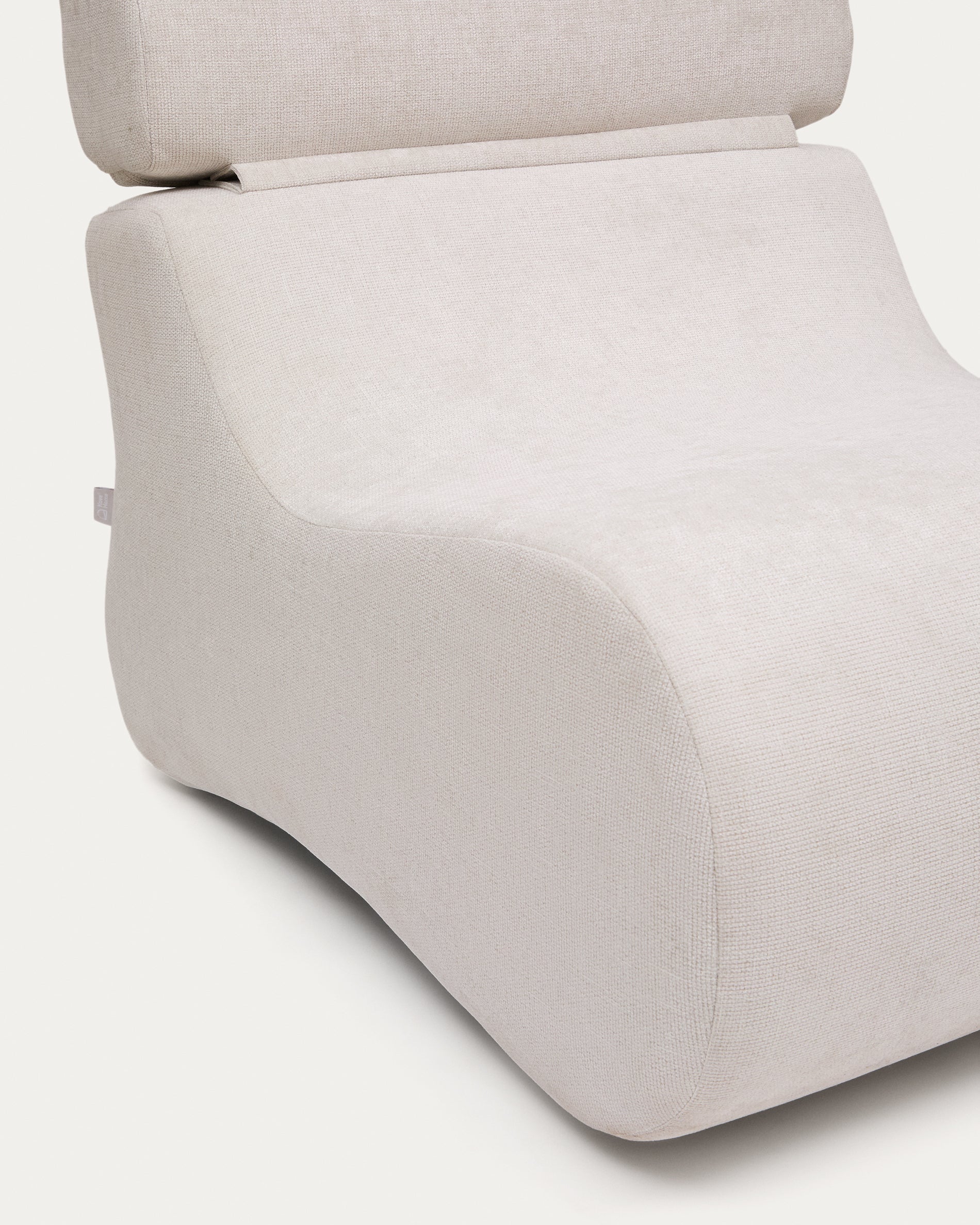 Club pearl-coloured, chenille armchair - Detail