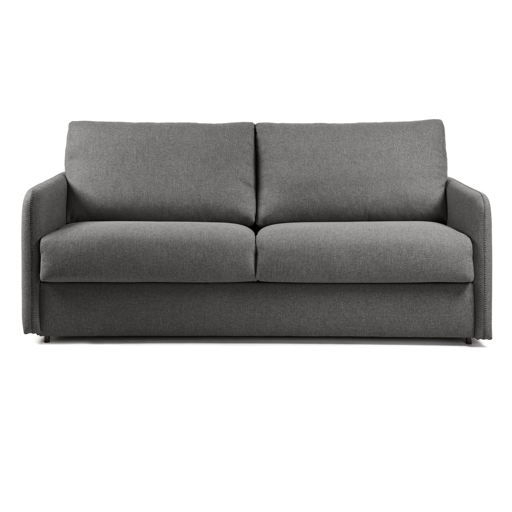 Kymoon 2 seater sofa bed in black chrono polyutherane, 160 cm