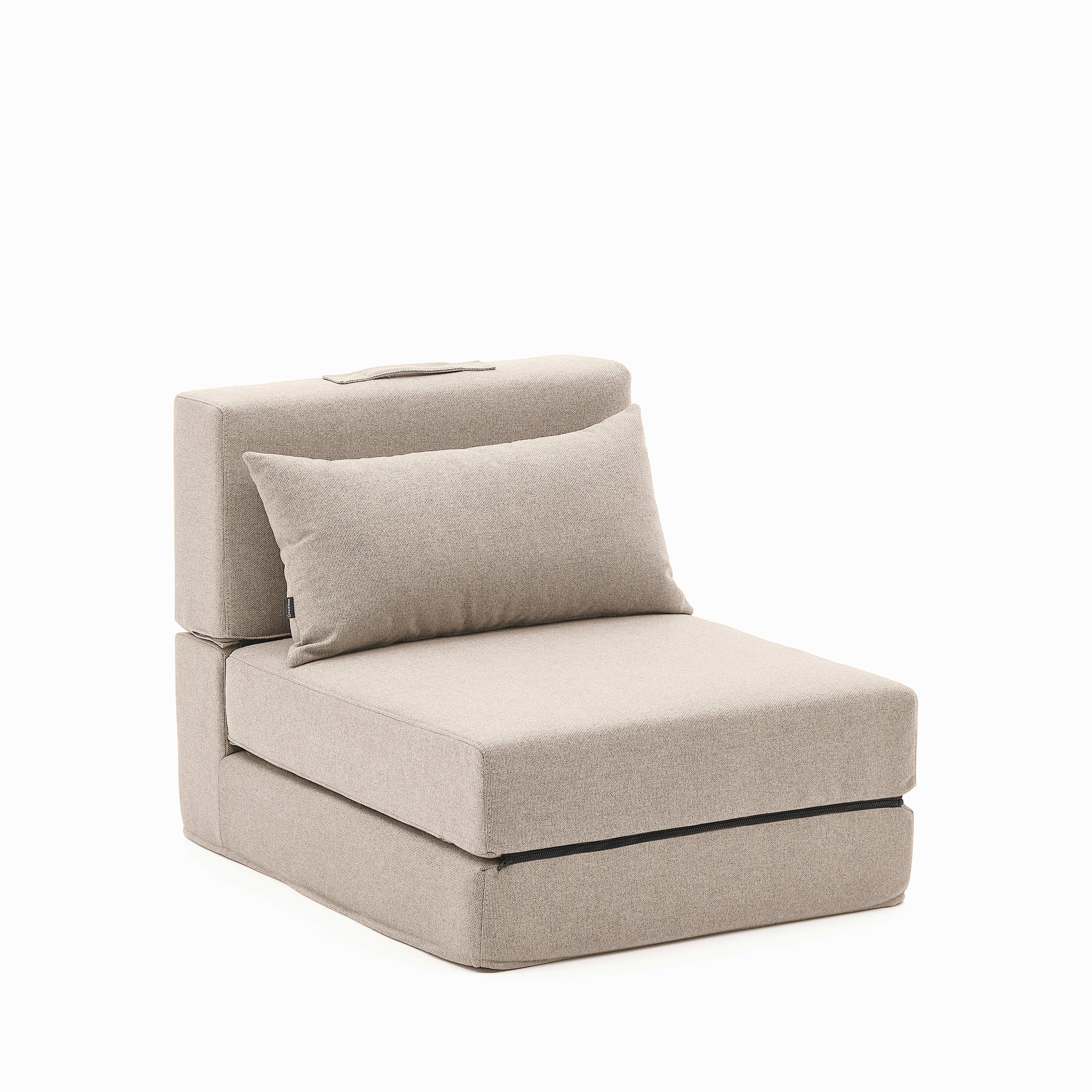 Arty beige, convertible pouffe/bed 70 x 89 (200) cm - Product Image