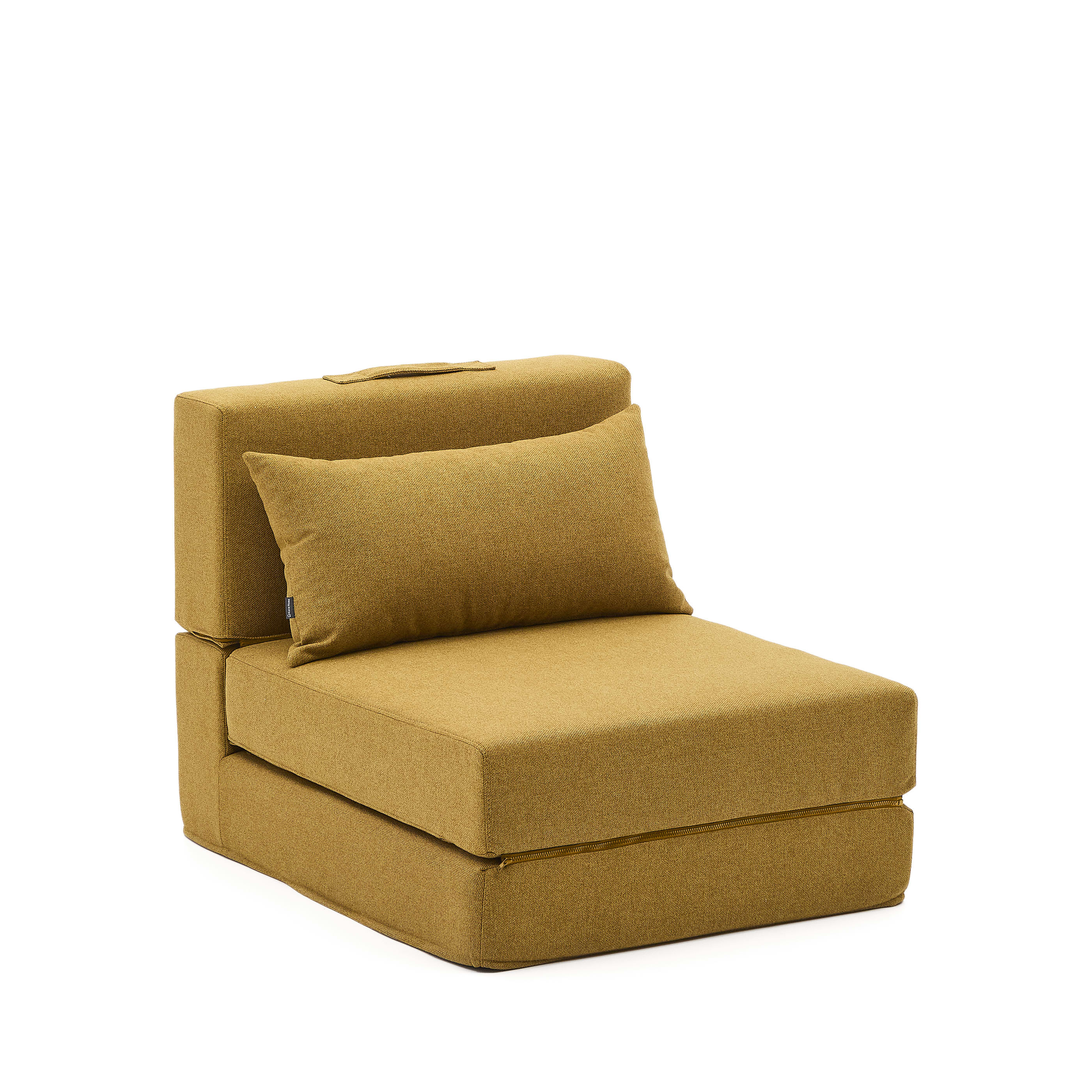 Arty mustard yellow convertible pouffe/bed 70 x 89 (200) cm