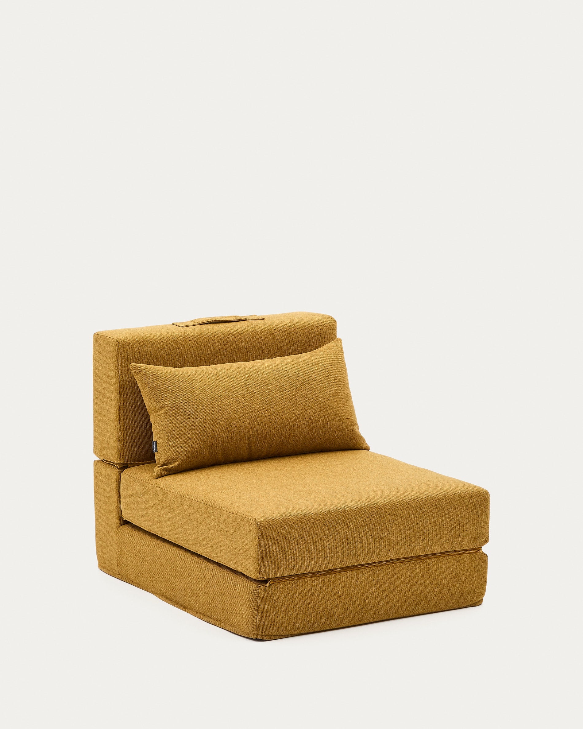 Arty mustard yellow convertible pouffe/bed 70 x 89 (200) cm