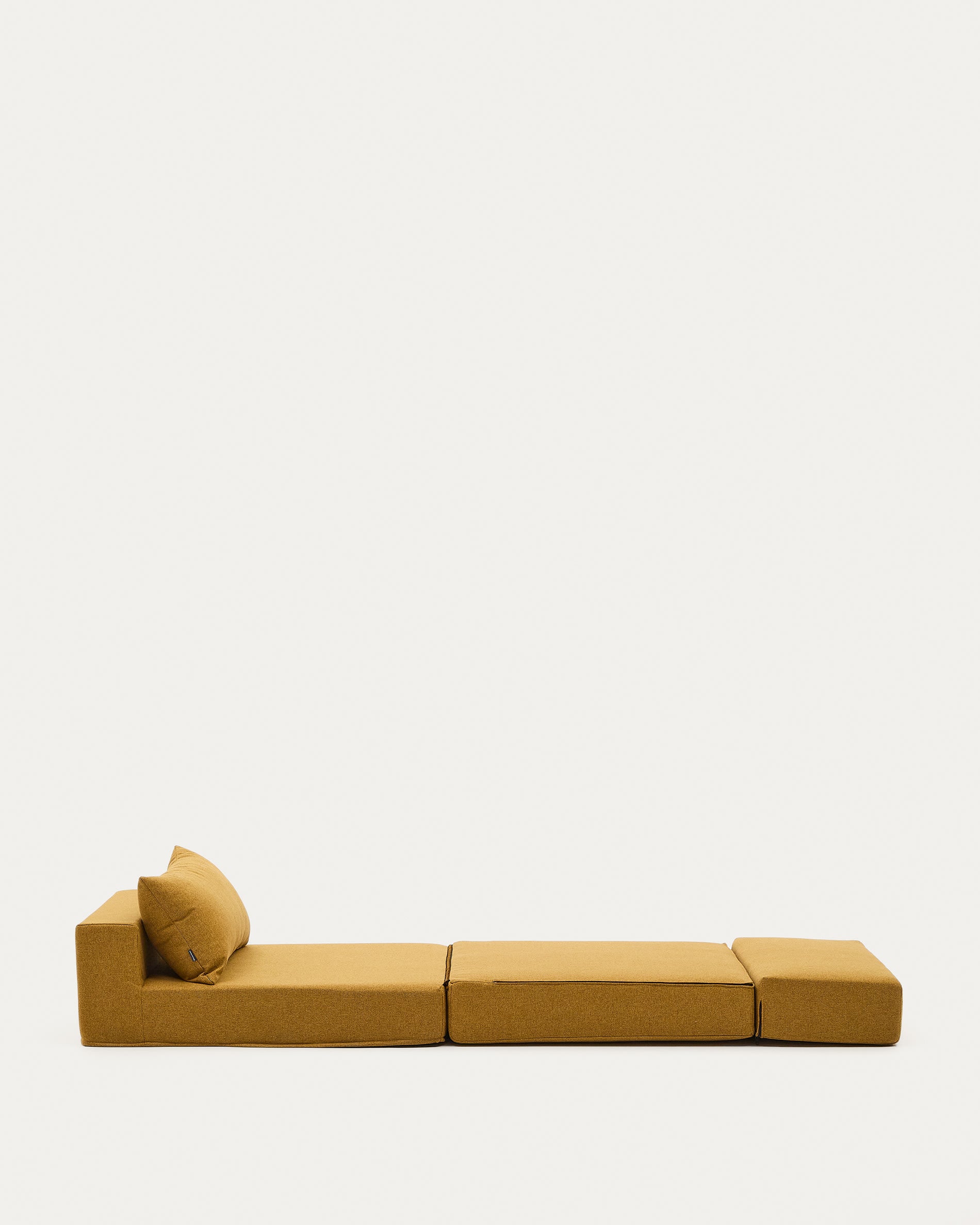 Arty mustard yellow convertible pouffe/bed 70 x 89 (200) cm