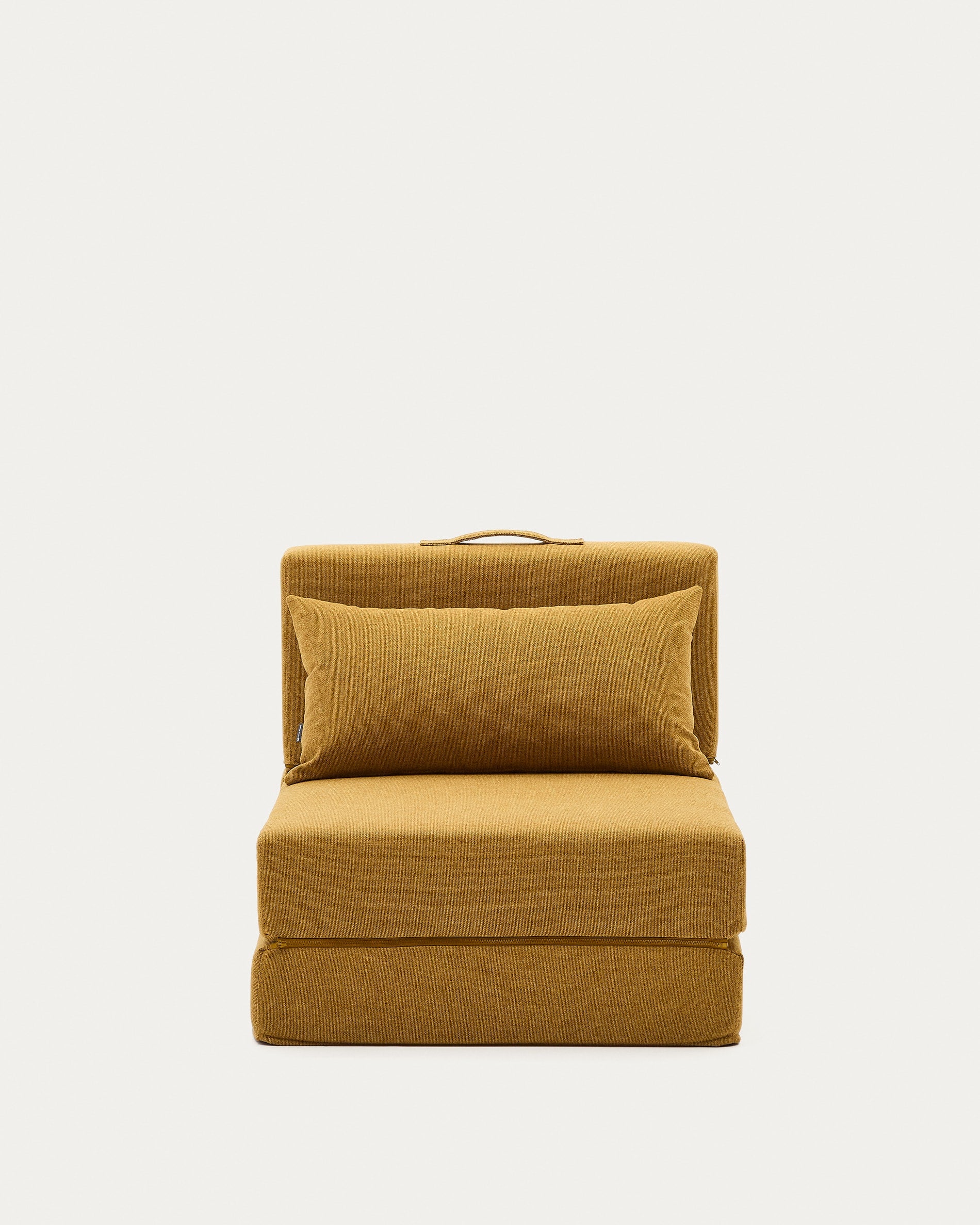 Arty mustard yellow convertible pouffe/bed 70 x 89 (200) cm