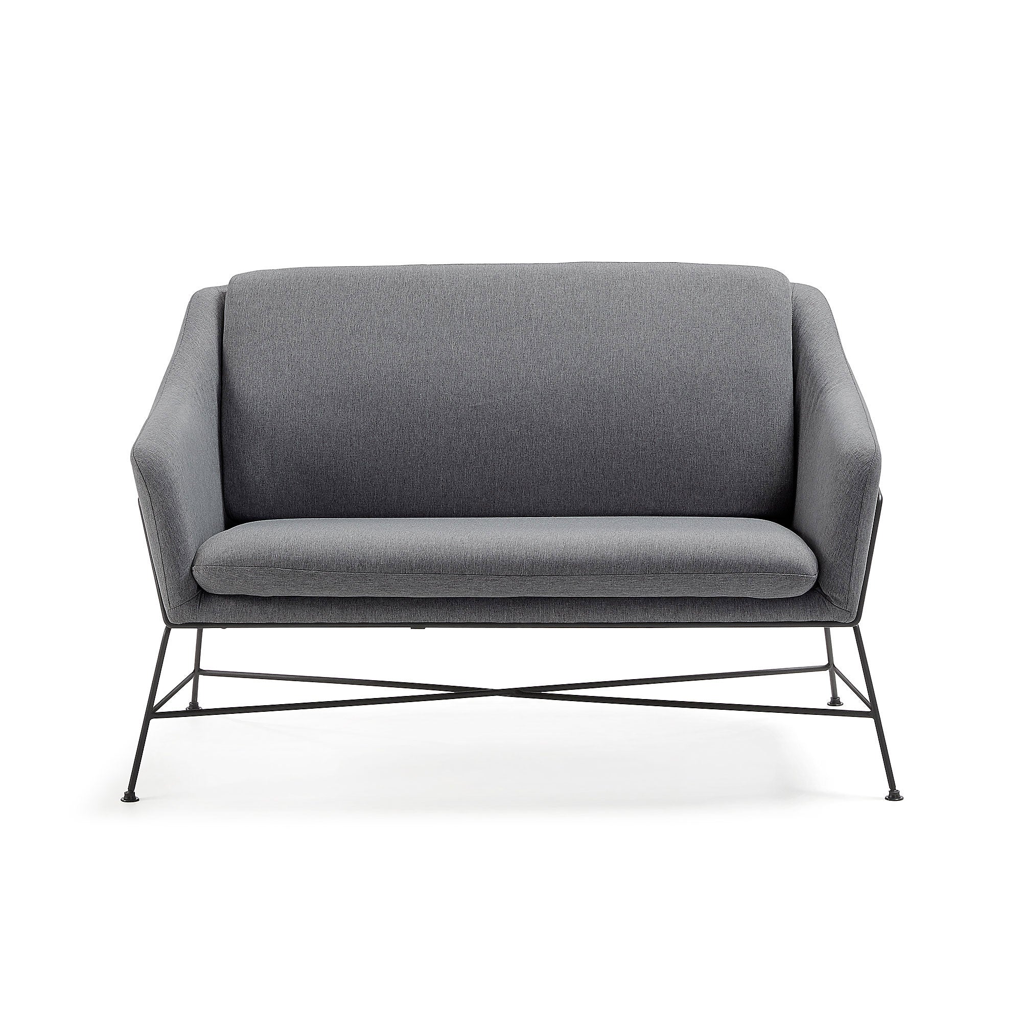 Brida 2 seater sofa in dark grey, 128 cm - Product Image
