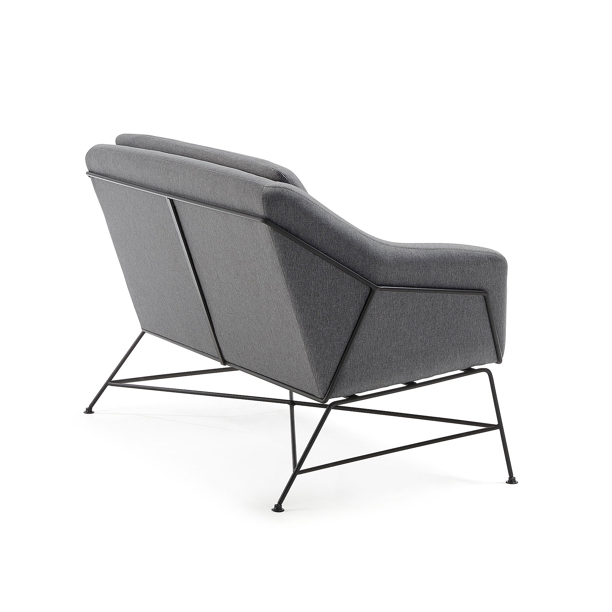Brida 2 seater sofa in dark grey, 128 cm - Product Image