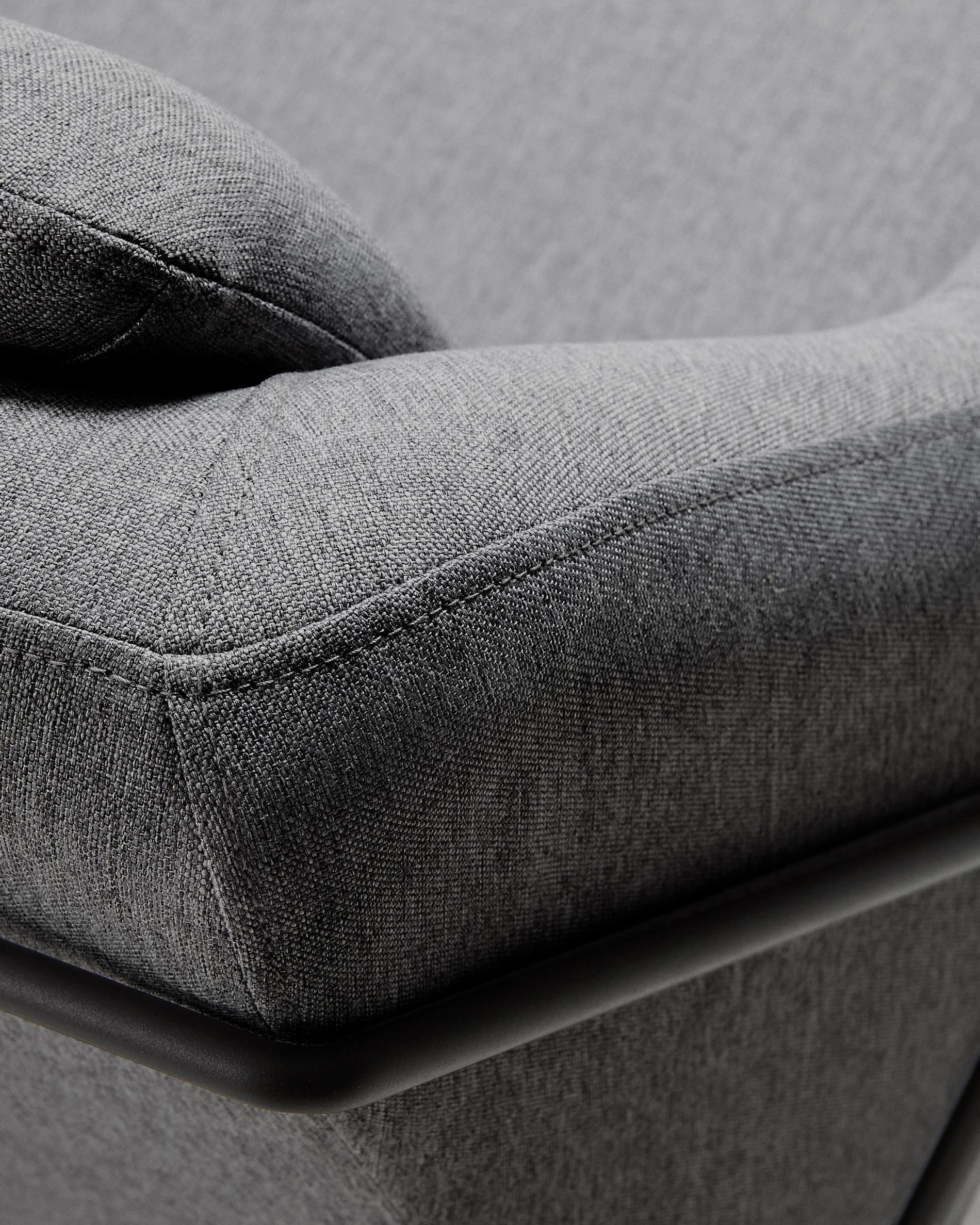 Brida 2 seater sofa in dark grey, 128 cm - Detail