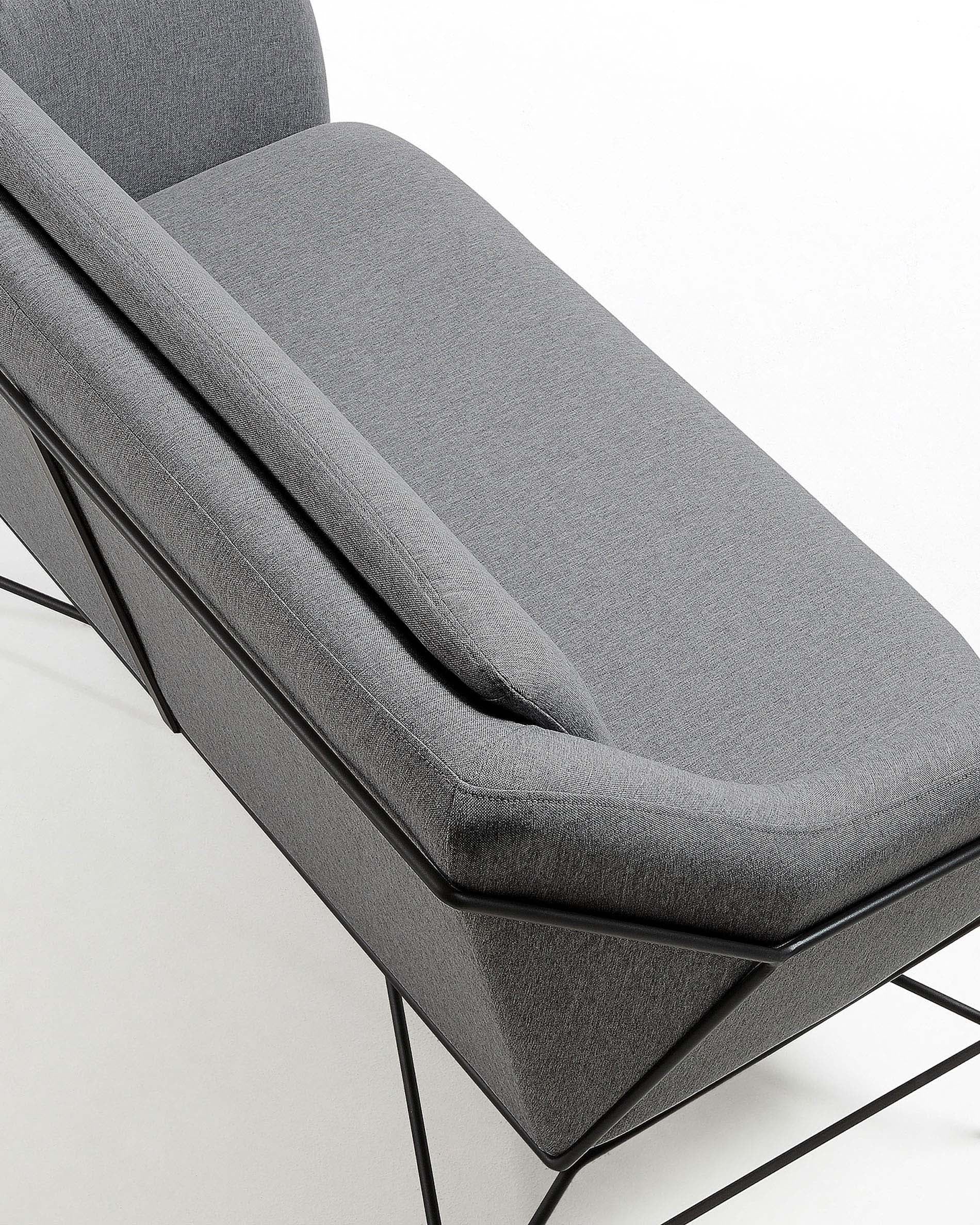 Brida 2 seater sofa in dark grey, 128 cm - Detail