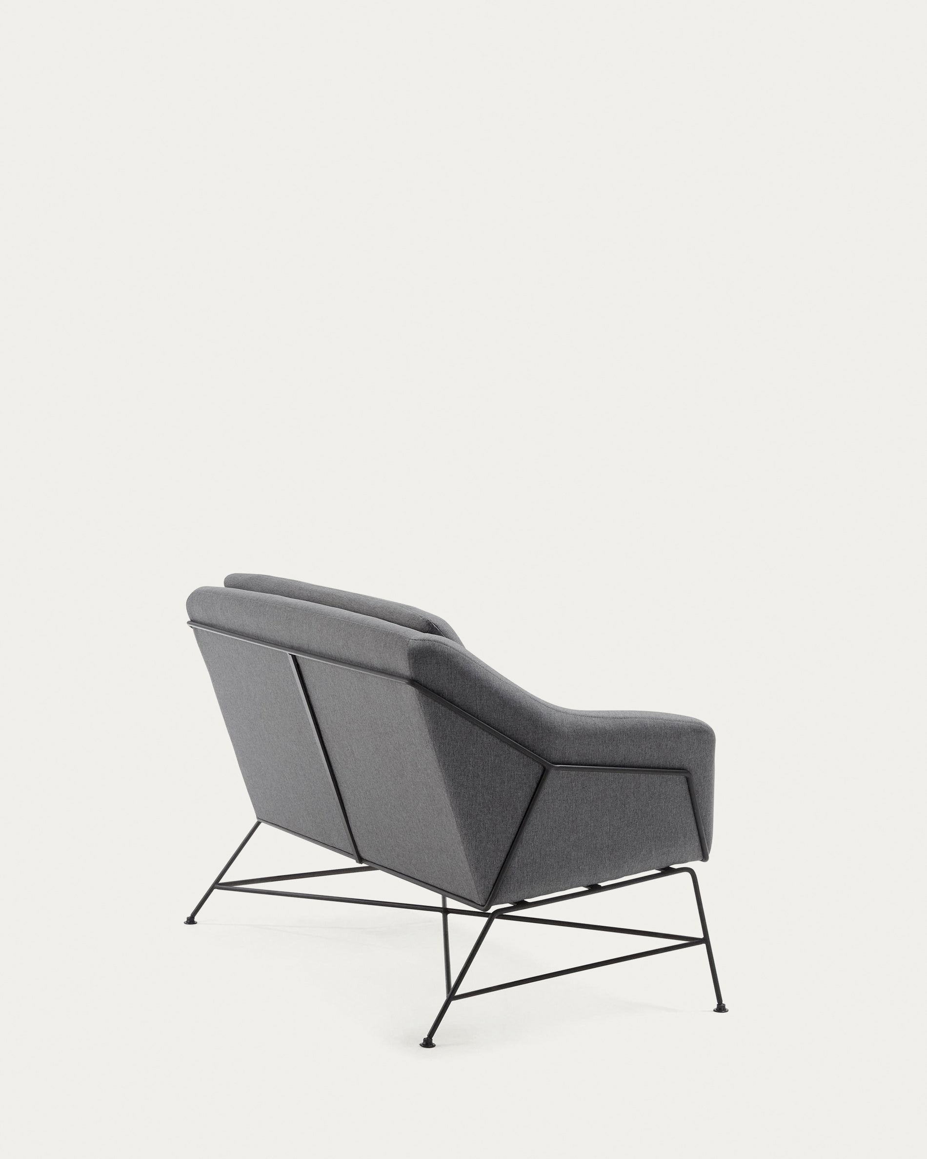 Brida 2 seater sofa in dark grey, 128 cm - Product View