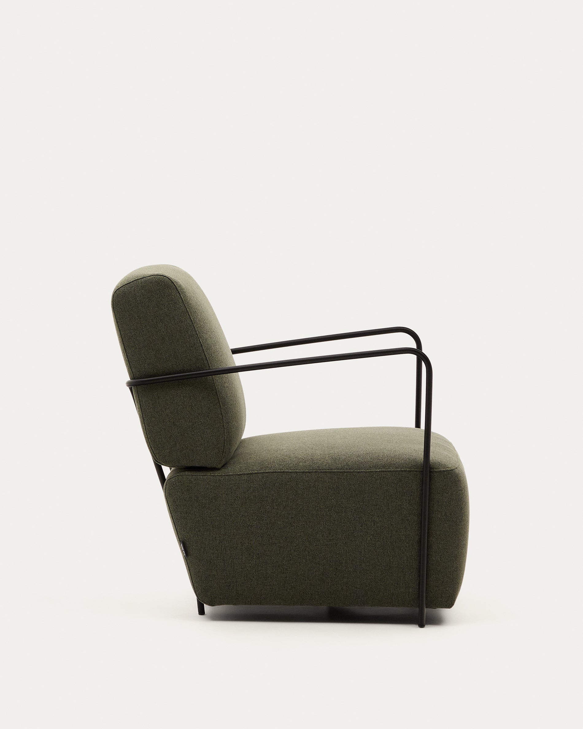Gamer green armchair with metal in a black matte painted finish - Product View