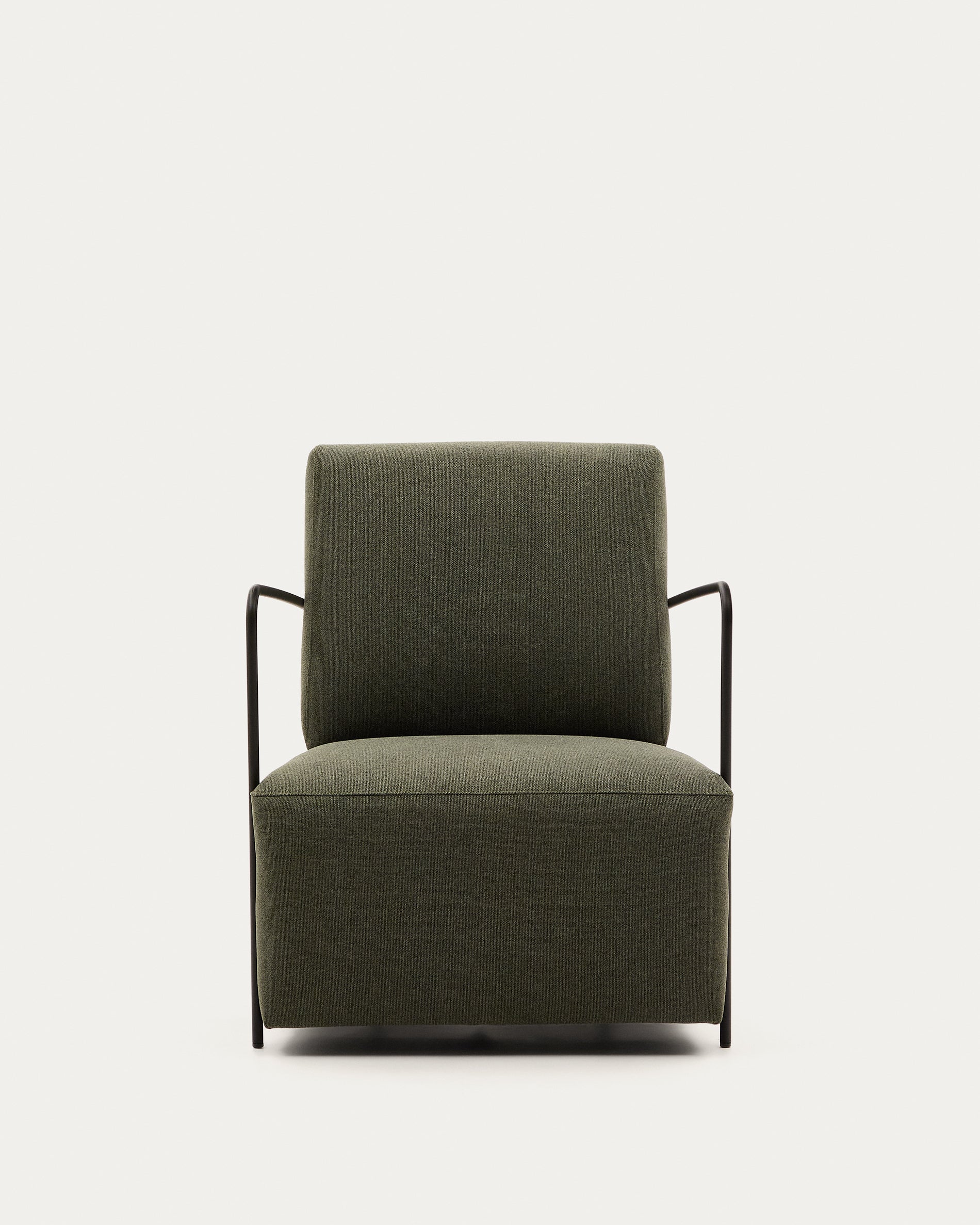 Gamer green armchair with metal in a black matte painted finish - Product View