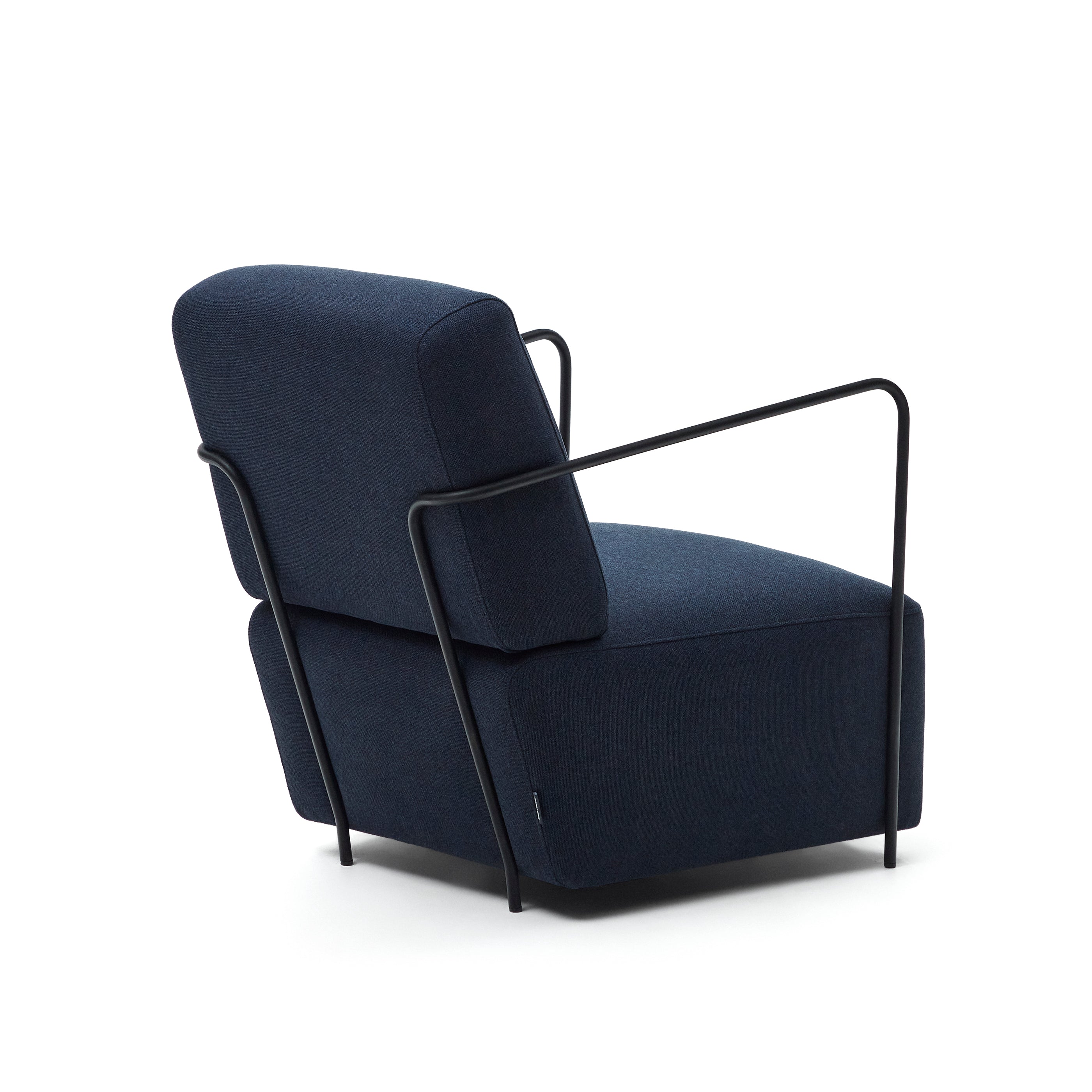 Gamer armchair in blue and metal with black finish - Product Image