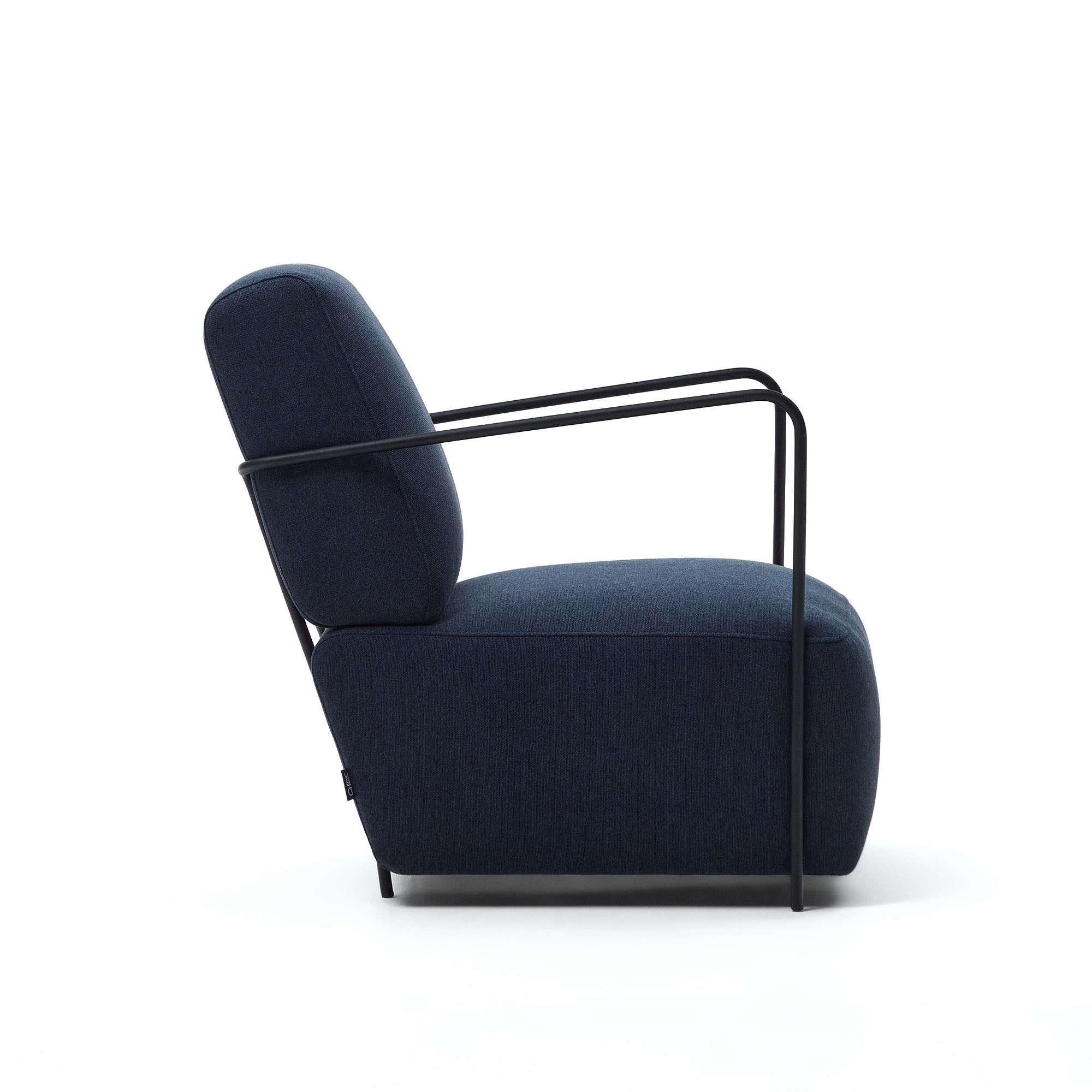 Gamer armchair in blue and metal with black finish - Product Image