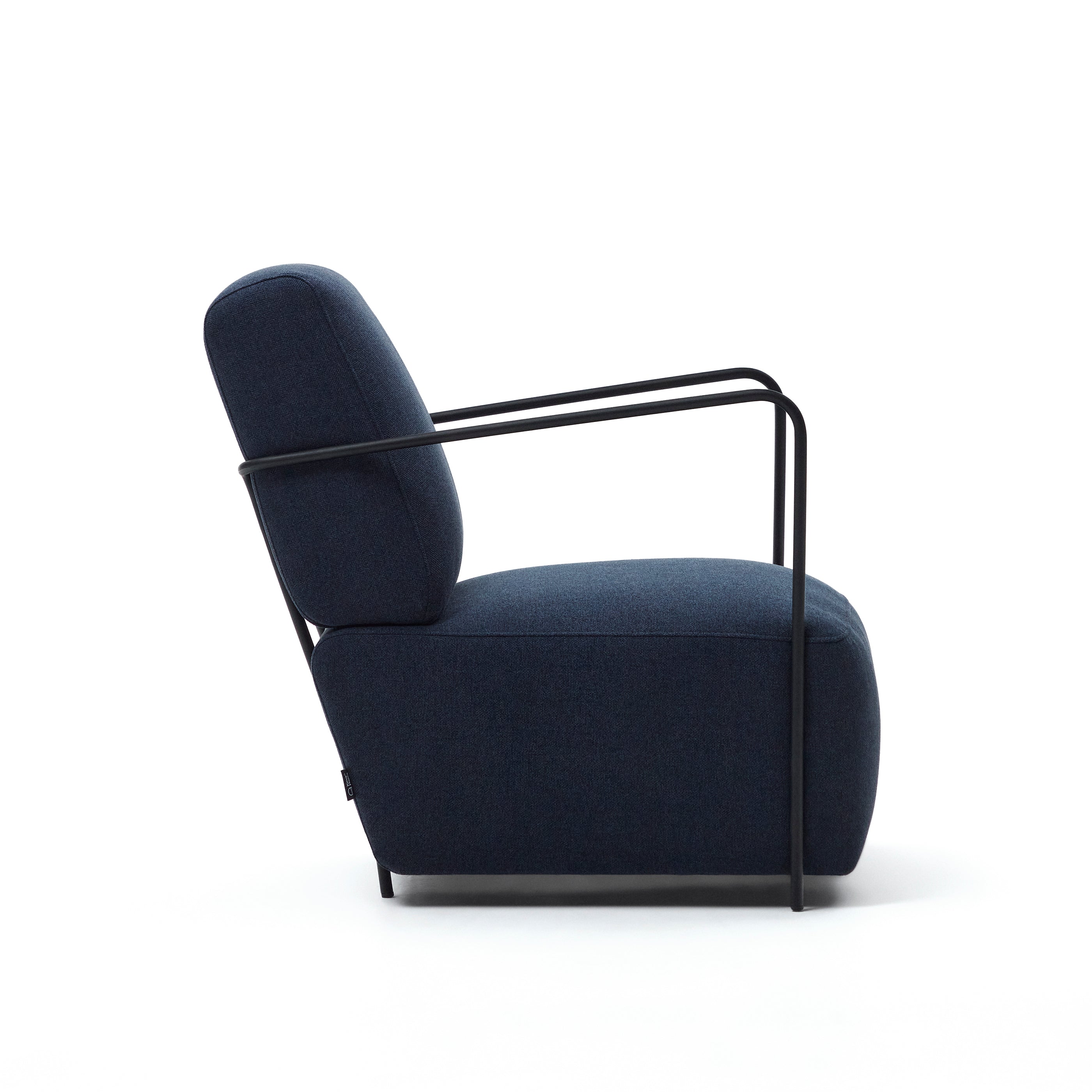 Gamer armchair in blue and metal with black finish - Product Image