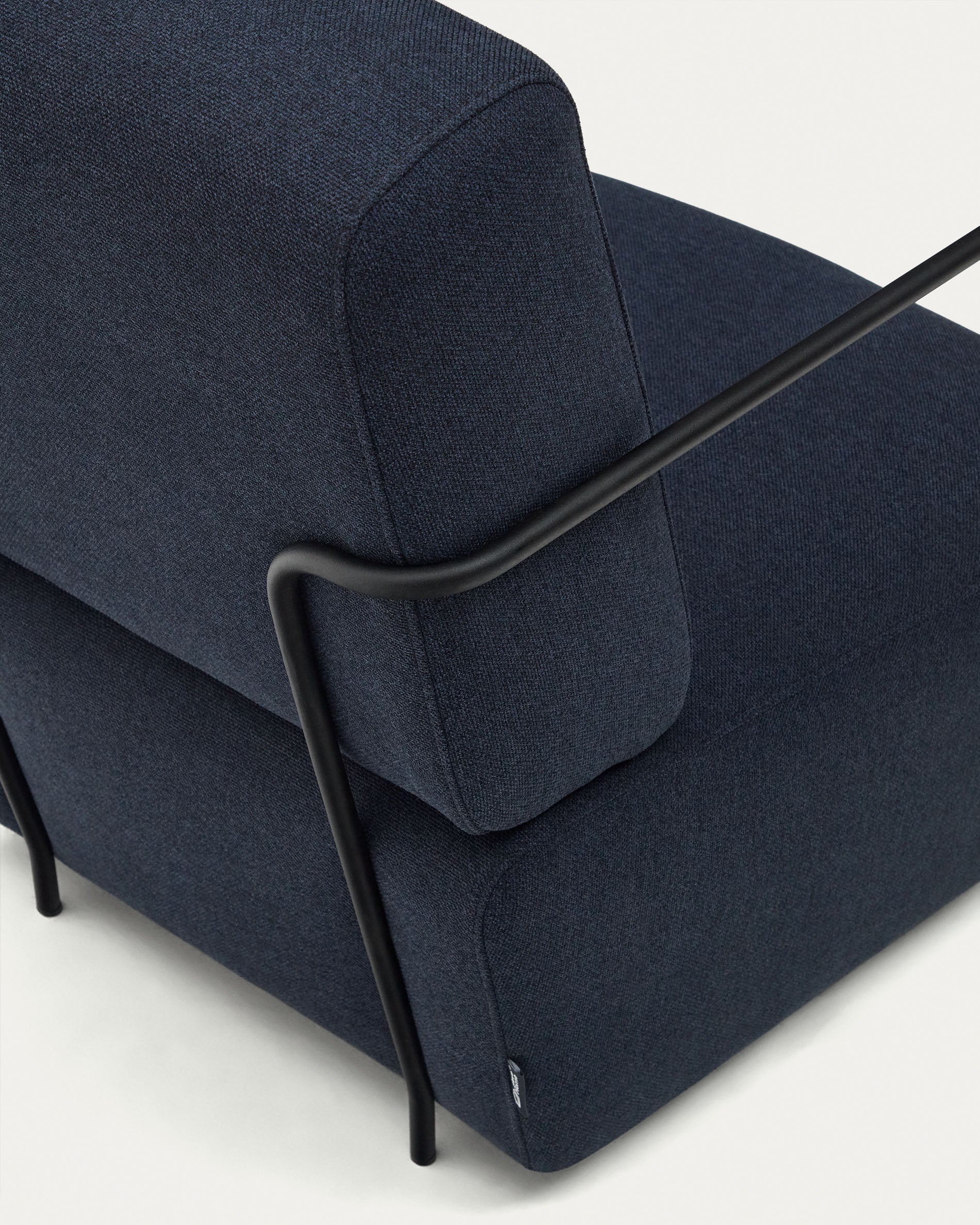 Gamer armchair in blue and metal with black finish - Detail