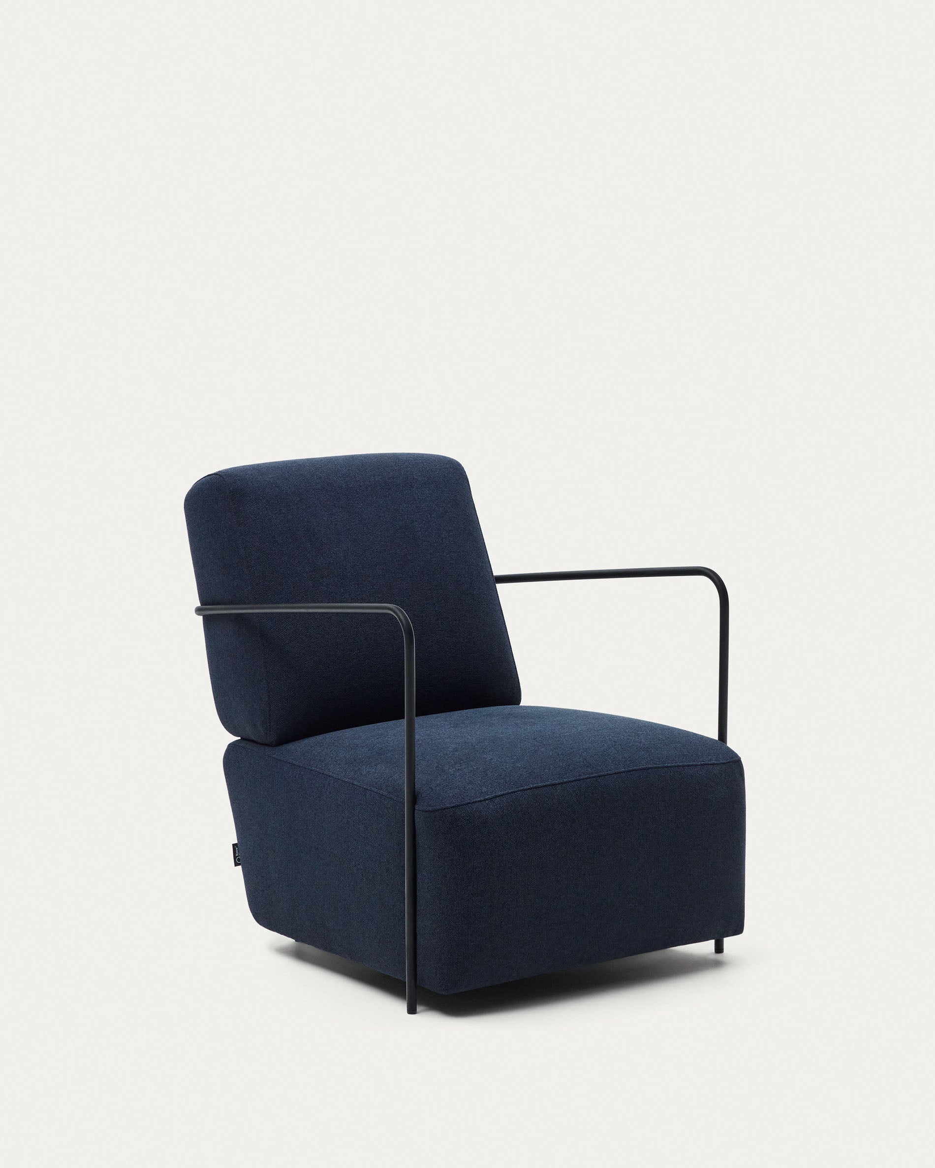 Gamer armchair in blue and metal with black finish - Product View