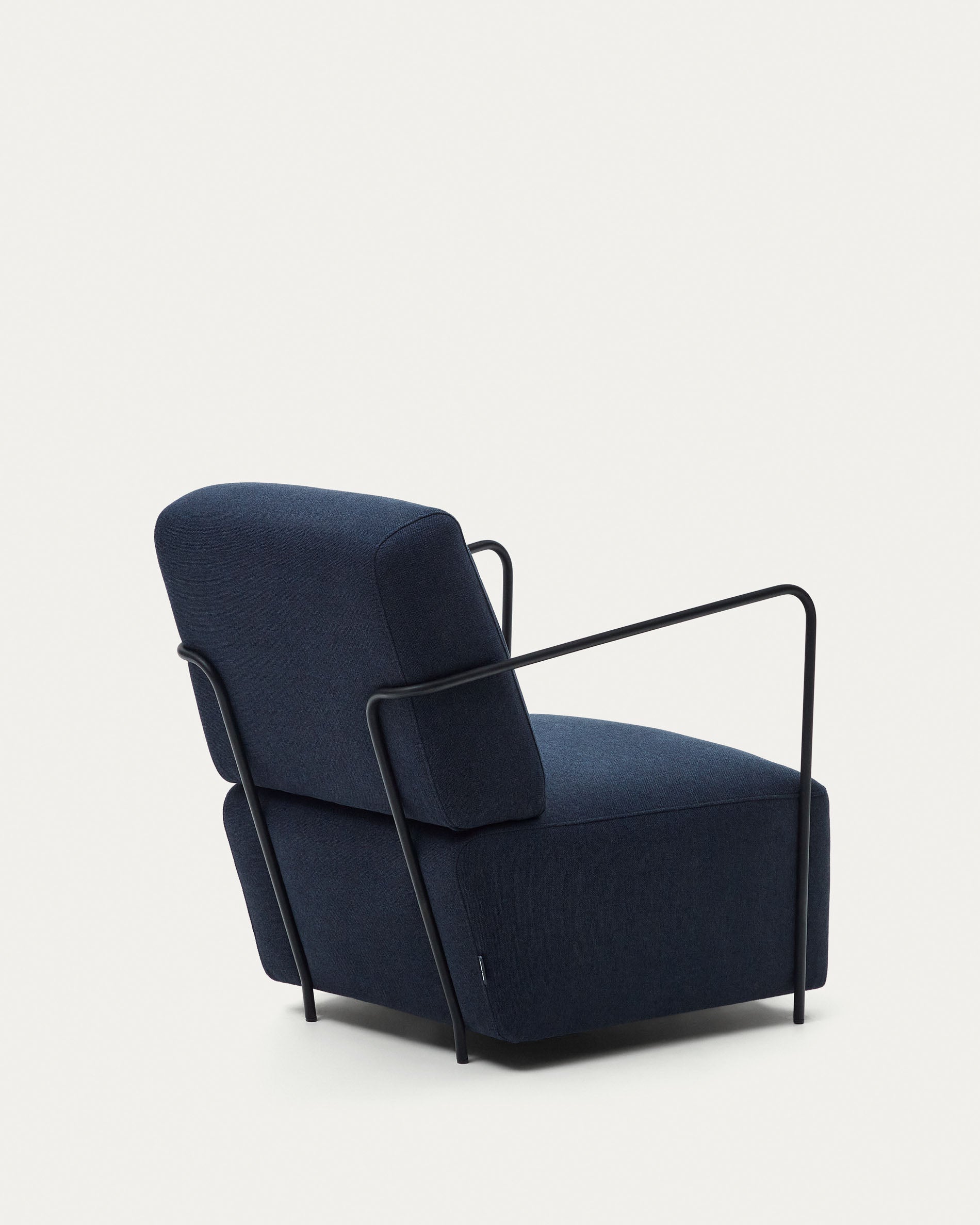 Gamer armchair in blue and metal with black finish - Product View