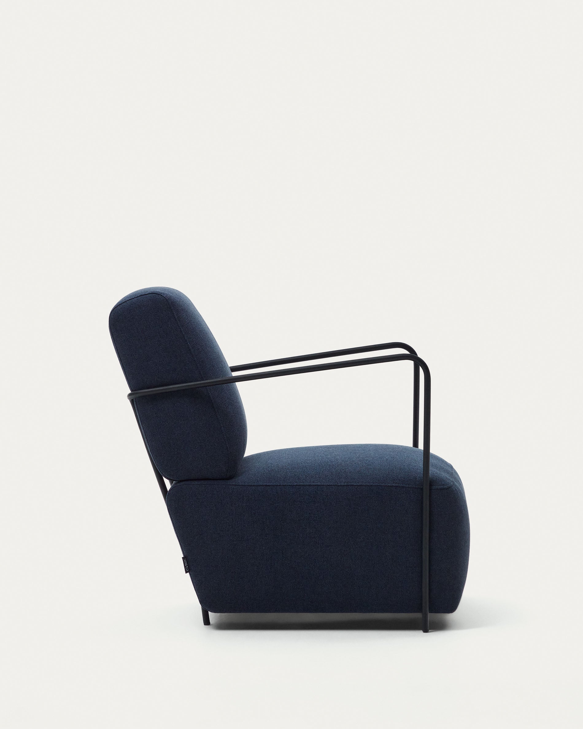Gamer armchair in blue and metal with black finish - Product View