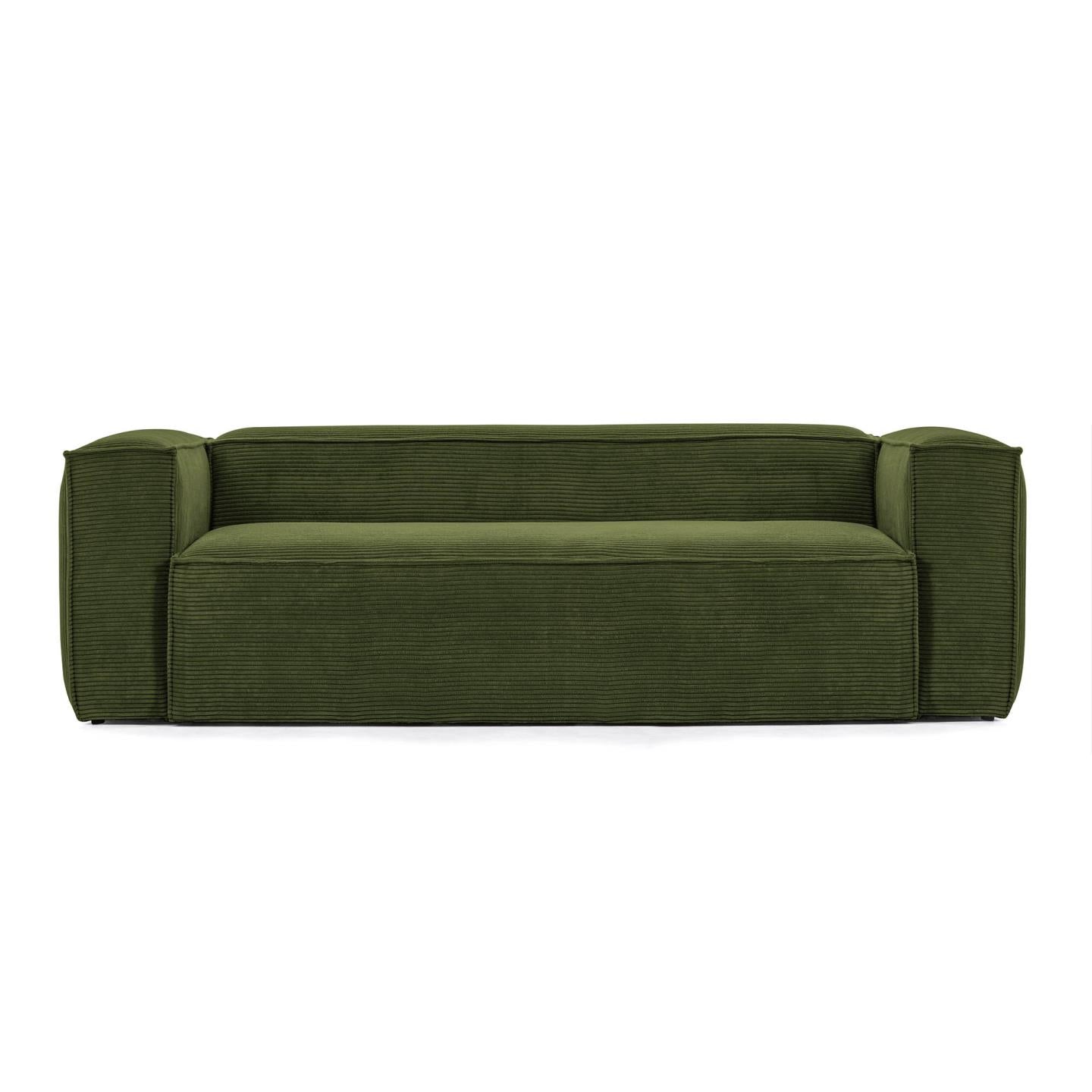 Blok 3-seater sofa in green thick corduroy 240cm FSC Mix Credit - Product Image