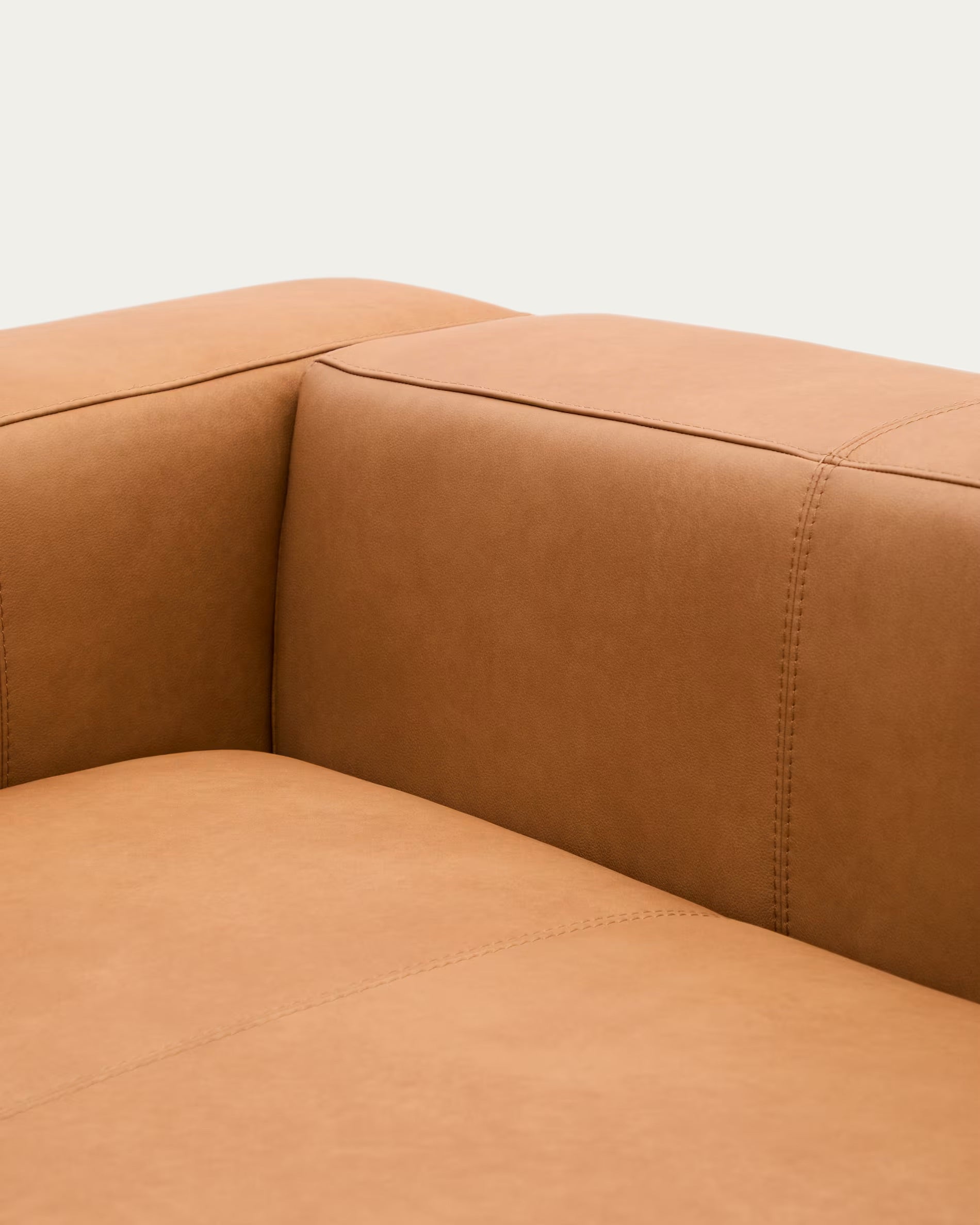 Blok brown leather 3-person sofa 240 cm